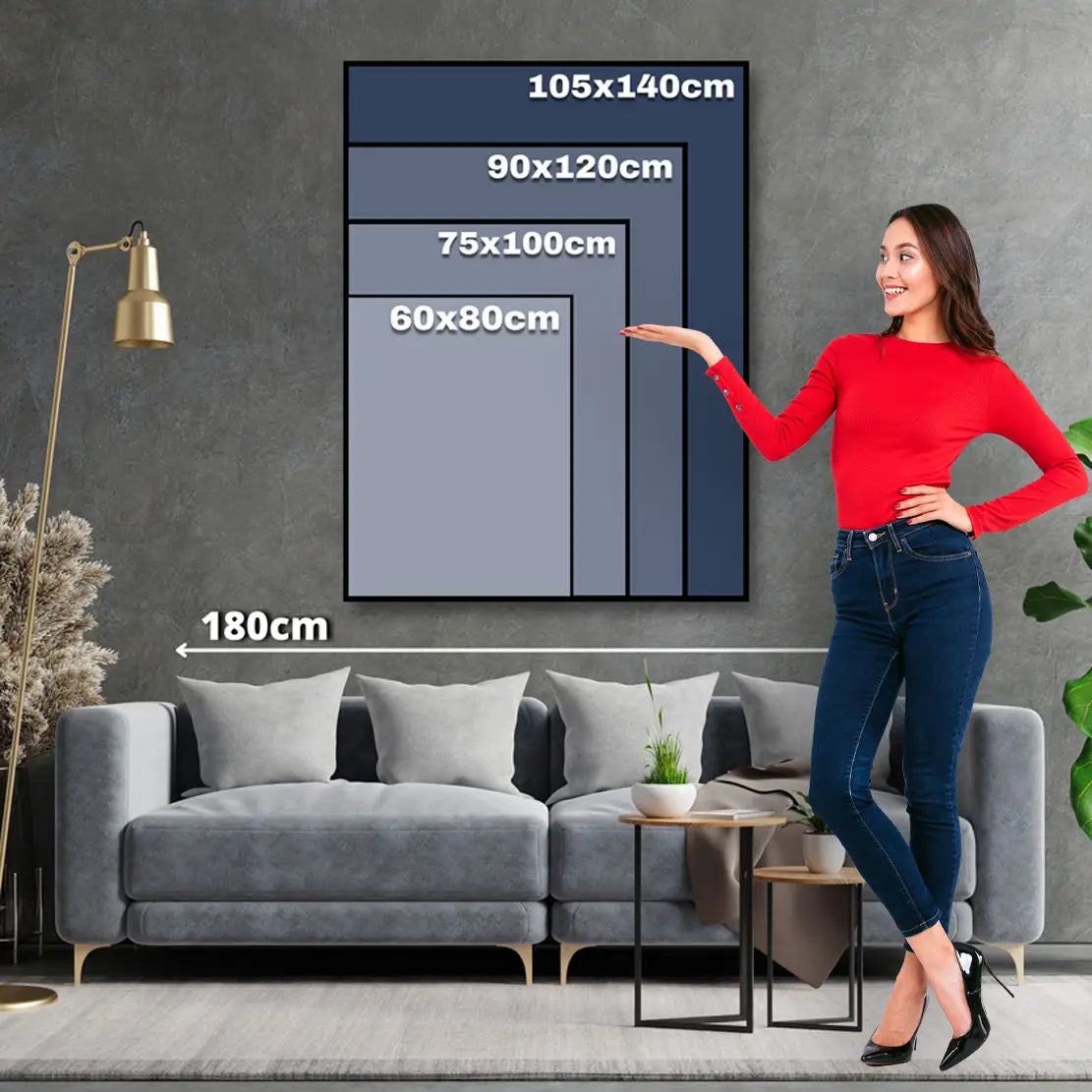 Mann im Mondschein Sterne Painting Style Wandbild Kunstwerk