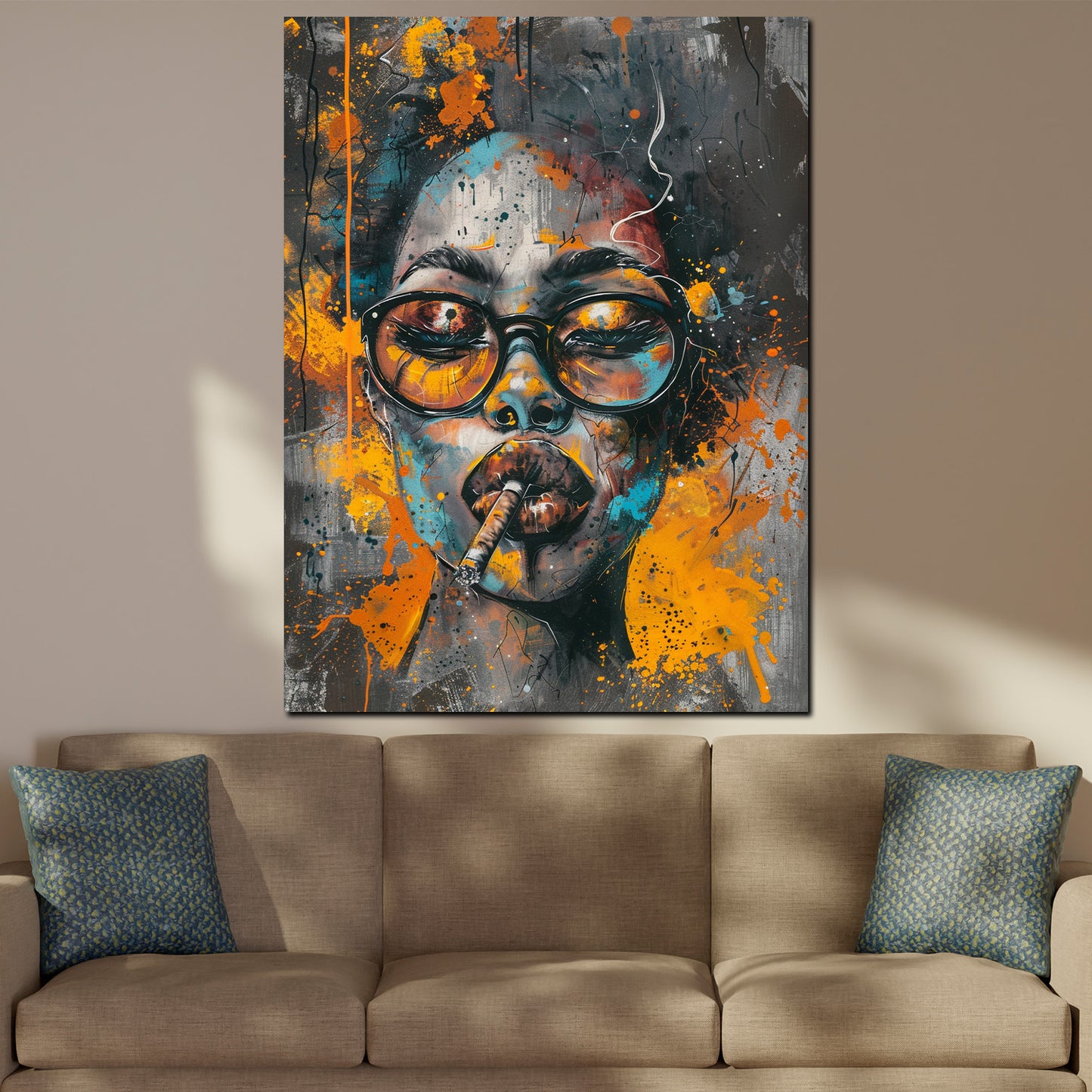 Wandbild African Woman Pop Art mit Sonnenbrille
