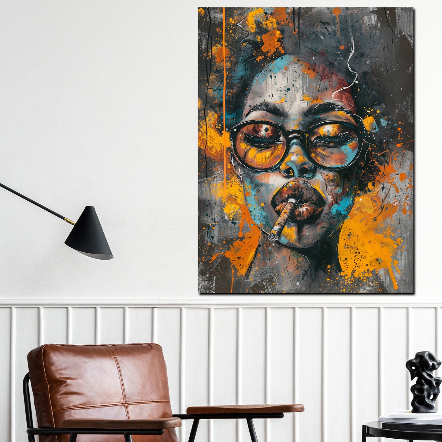 Wandbild African Woman Pop Art mit Sonnenbrille
