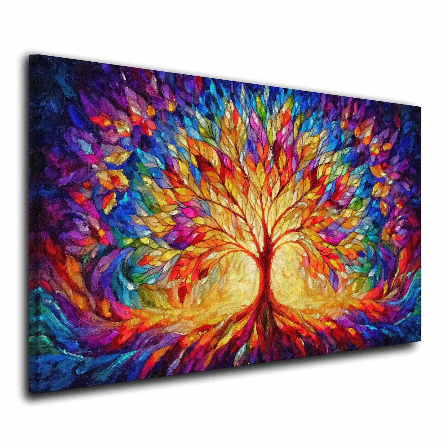 Wandbild Baum des Lebens farbenfroh modern