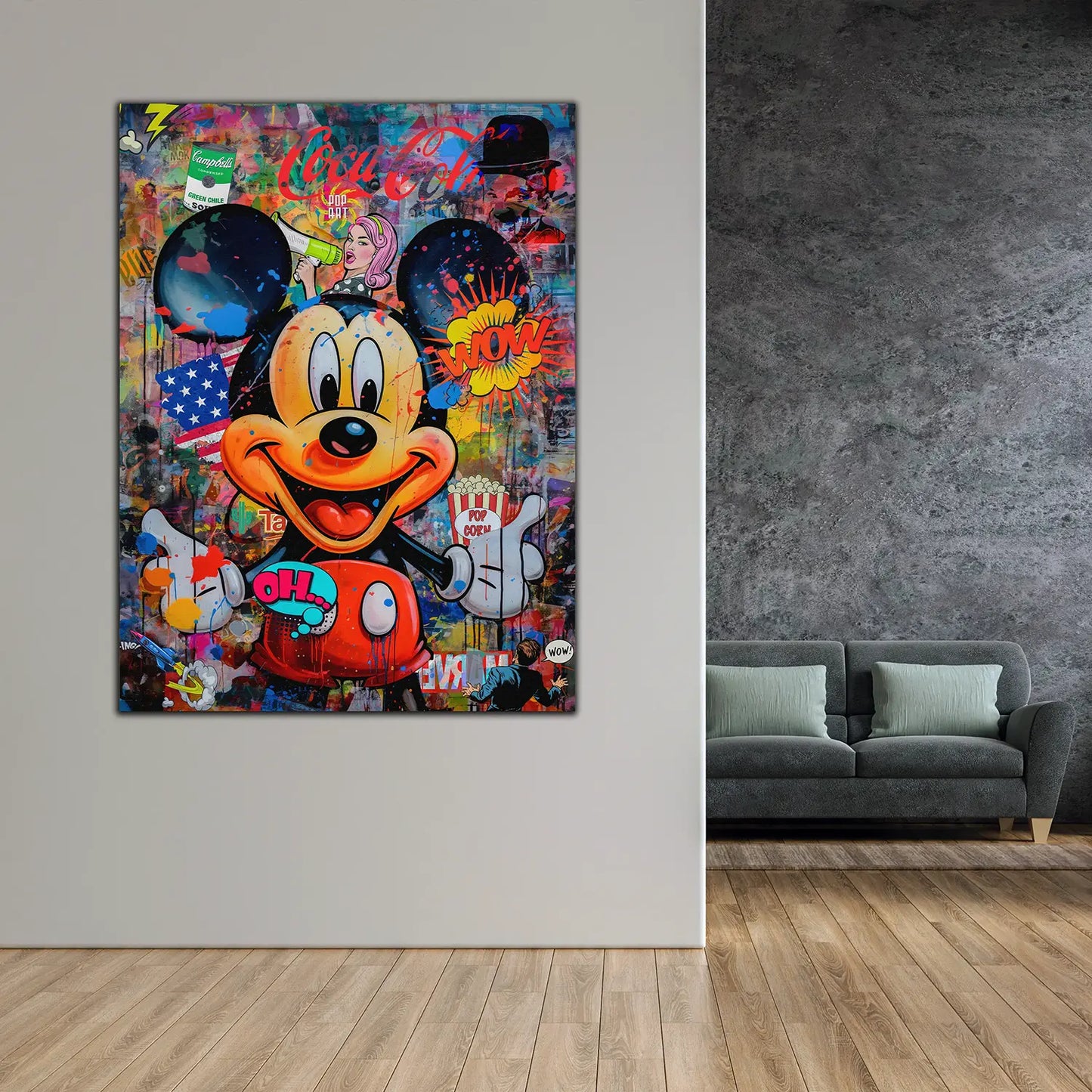 Maus Pop Art Style Wandbild Kunstwerk
