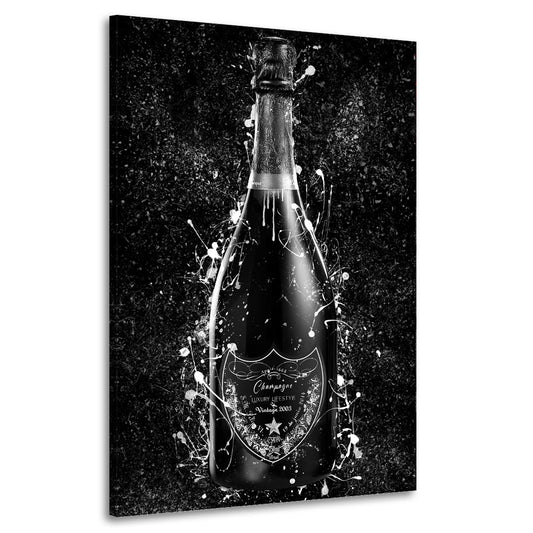 Lifestyle Pop Art Flasche, schwarz & weiß Wandbild Kunstwerk