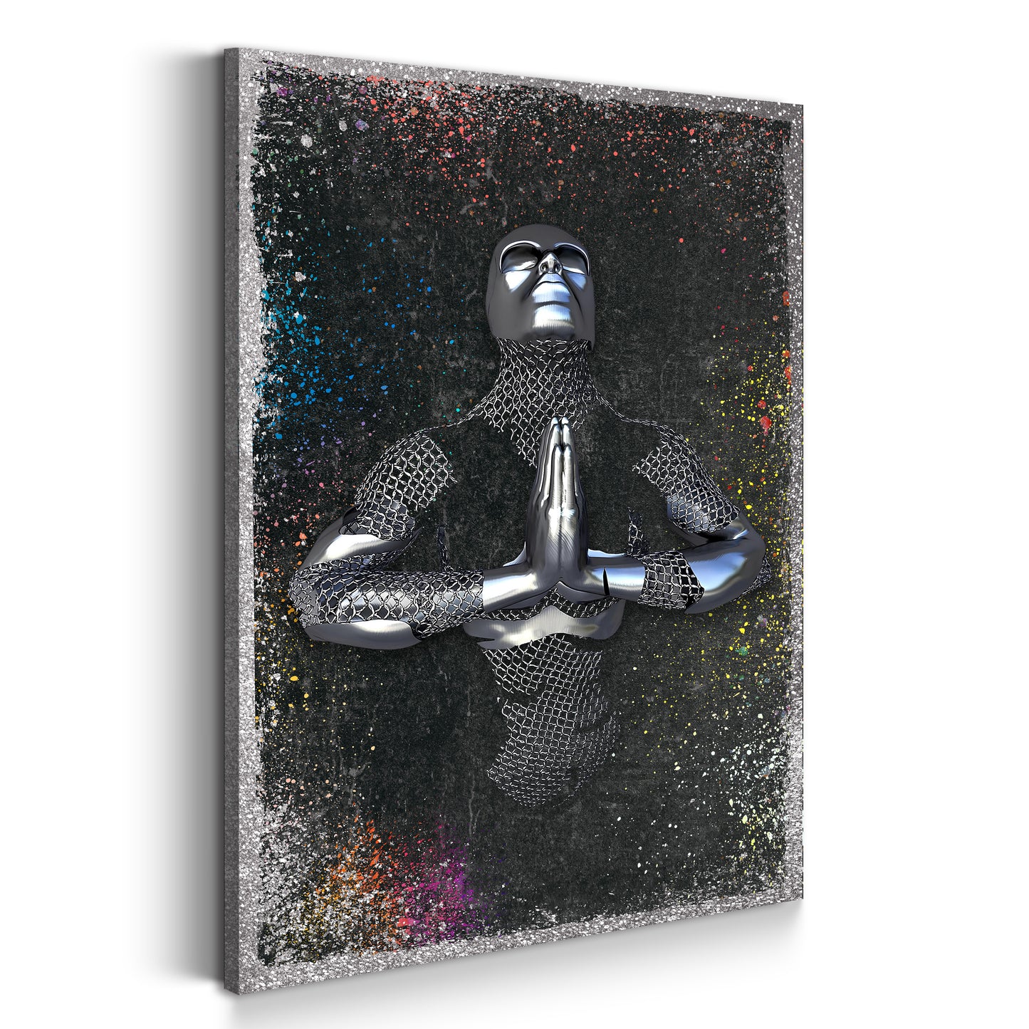 Abstrakte Figur Pop Art Colour Metallic Körperkunst Wandbild Kunstwerk