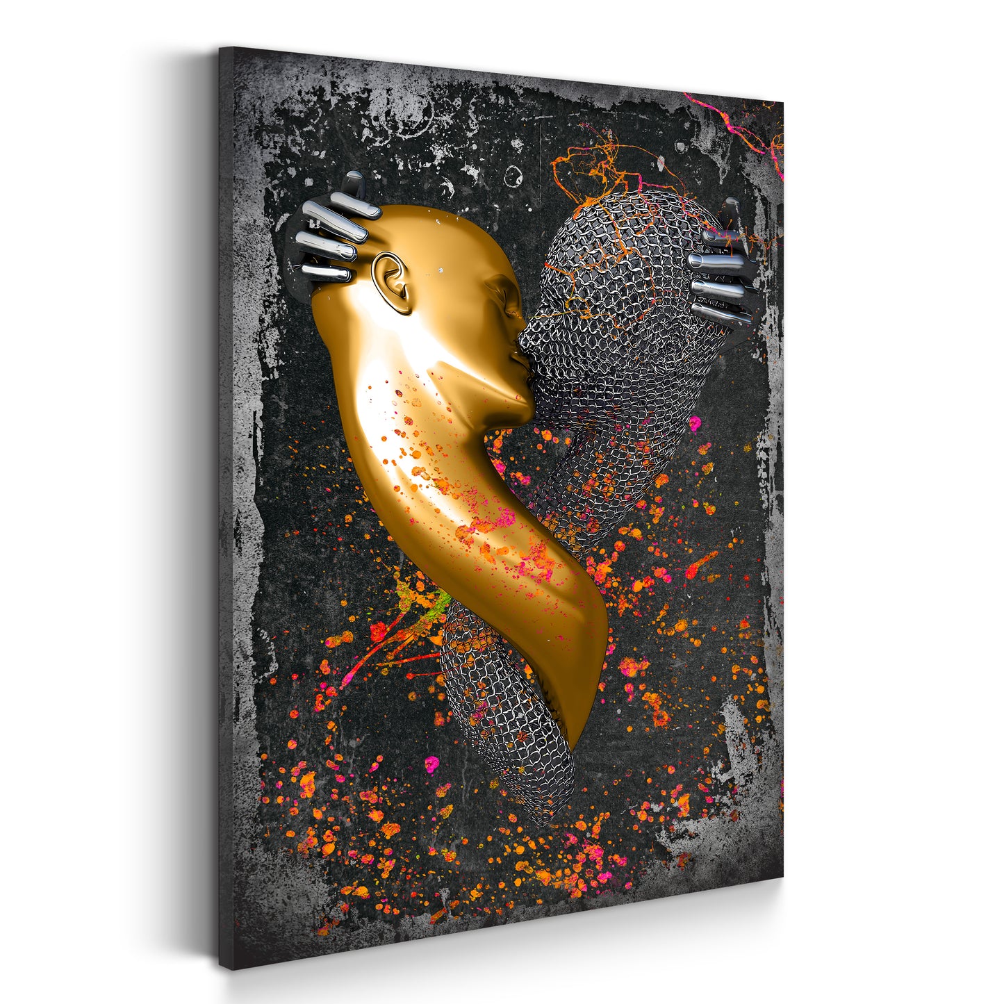 Abstract Love Pop Art Metallic Kunst Körper Colour Style Wandbild Kunstwerk