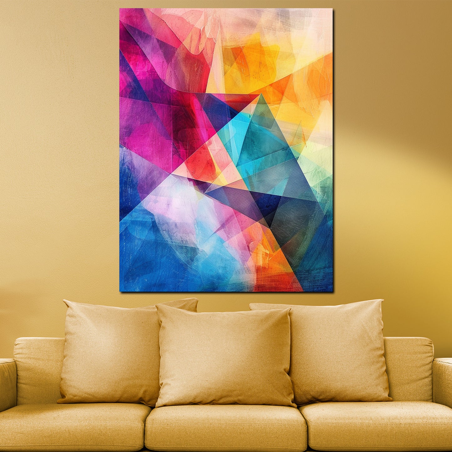 Abstrakt Dreieck Colour Wandbild Kunstwerk