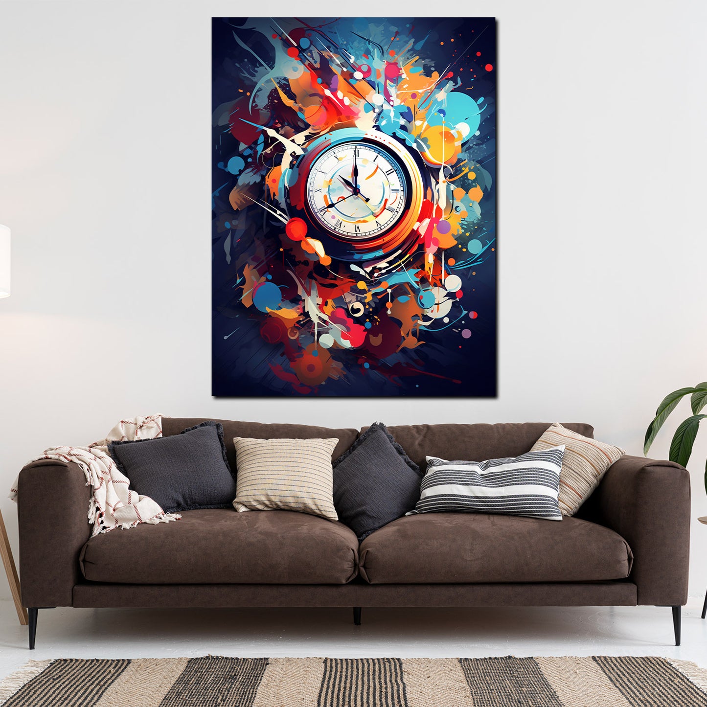 Wandbild Kunstwerk abstrakt Uhr Pop Art