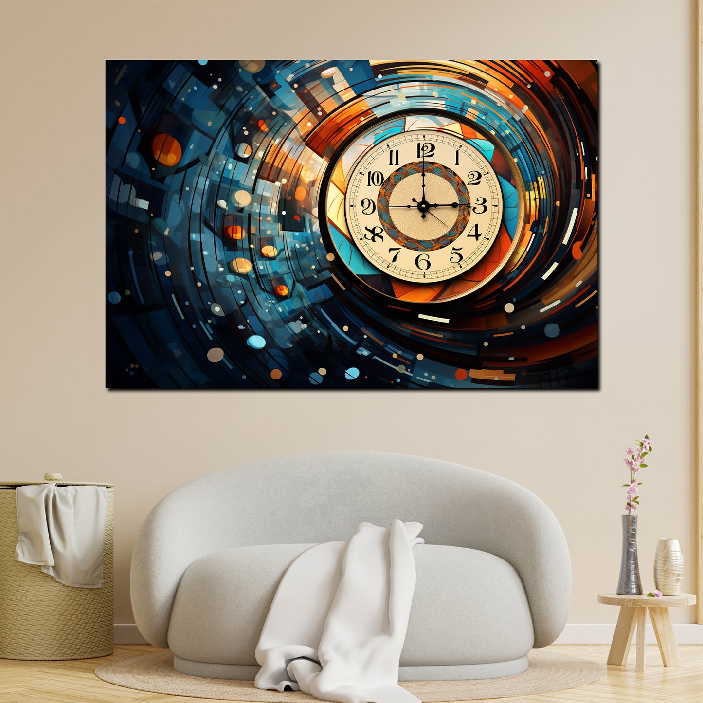 Wandbild Kunstwerk abstrakt Uhr Zeit dreht sich