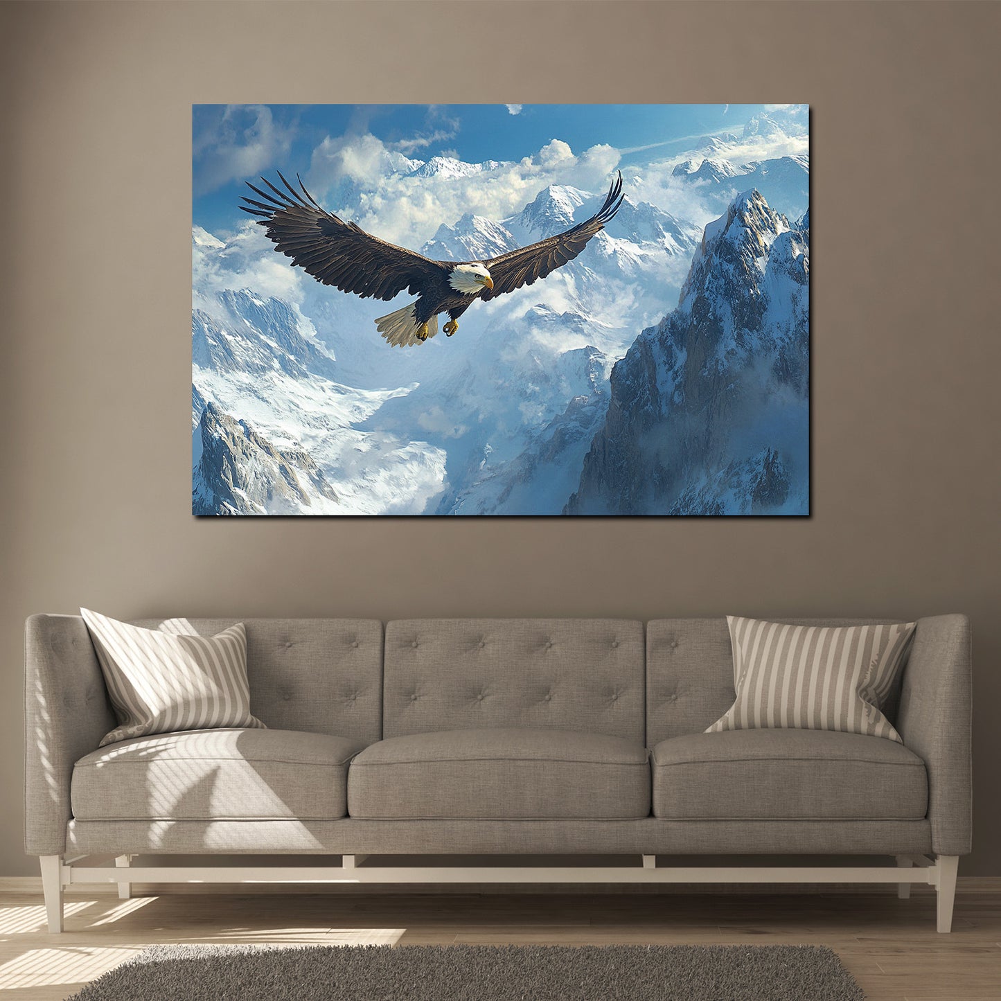 Adler Gebirge Dynamik Winterlandschaft Wandbild Kunstwerk