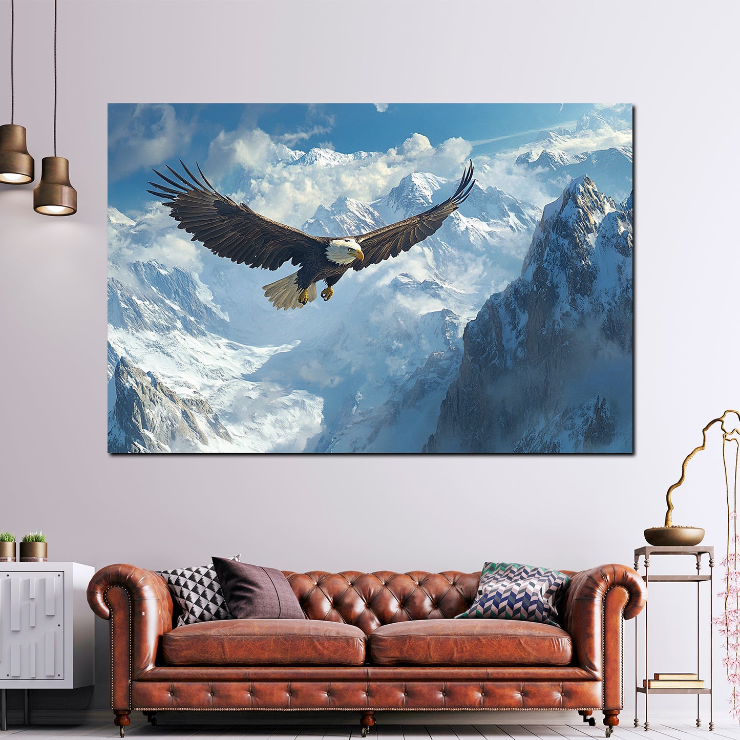 Adler Gebirge Dynamik Winterlandschaft Wandbild Kunstwerk