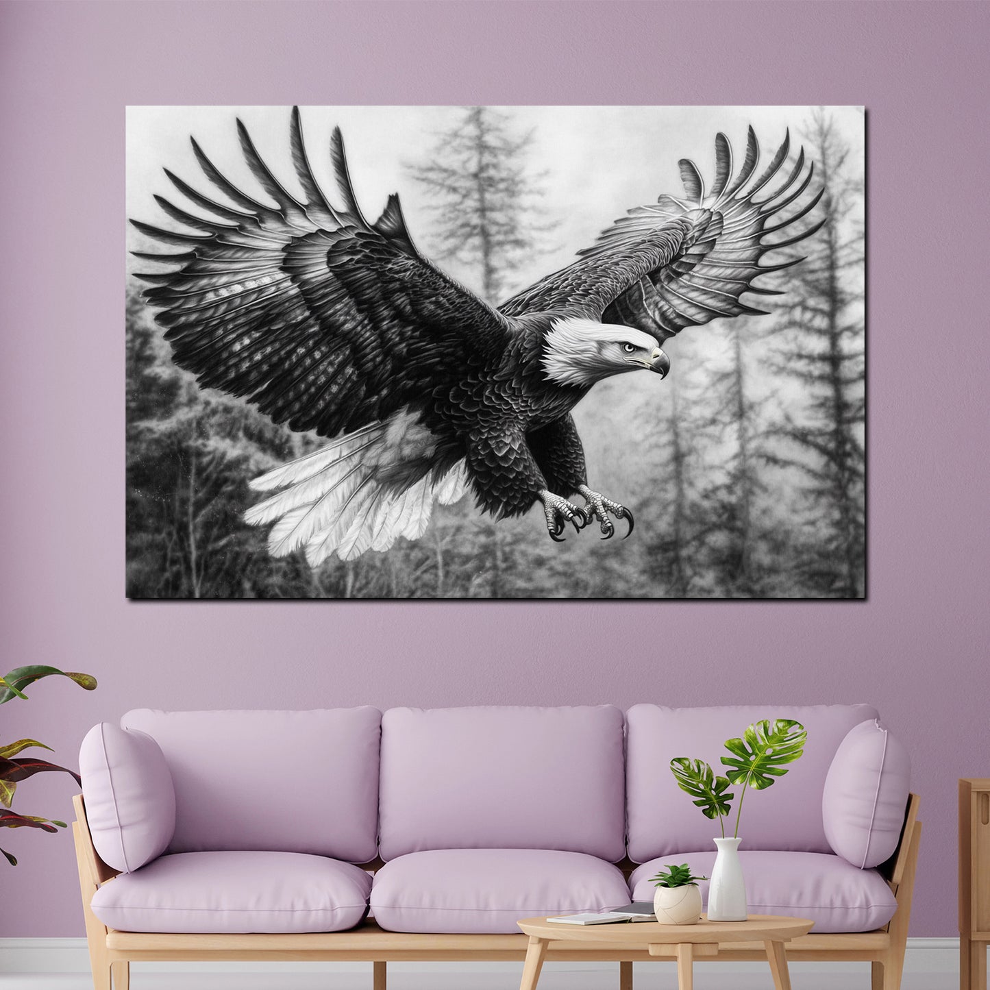 Adler ausgebreitete Flügel Stärke Wandbild Kunstwerk