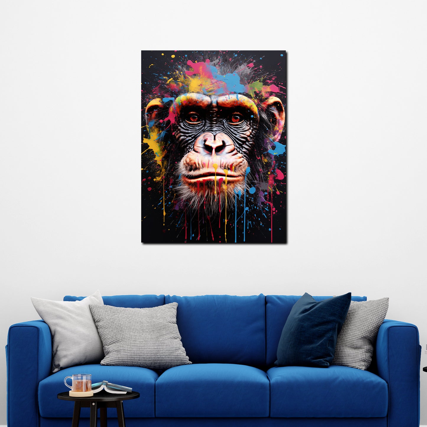 Affe Pop Art Splash Wandbild Kunstwerk