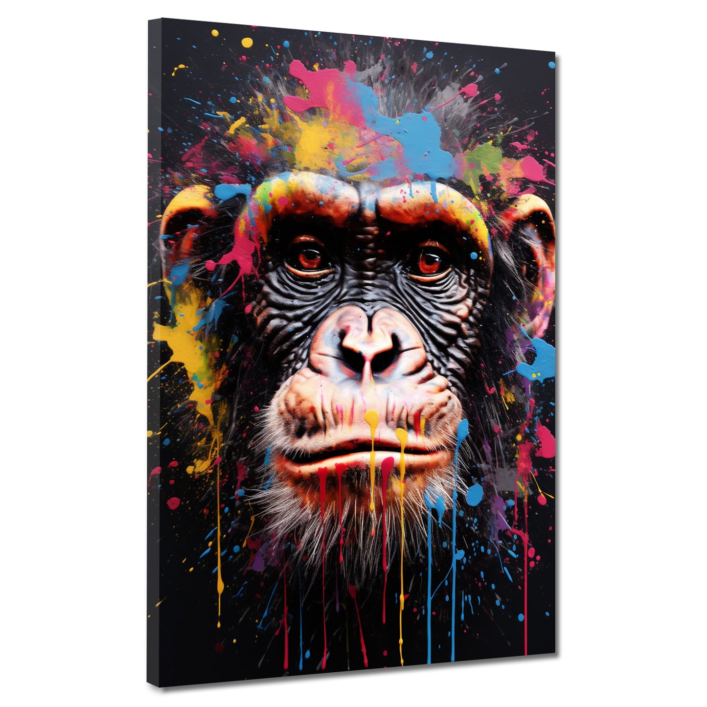 Affe Pop Art Splash Wandbild Kunstwerk