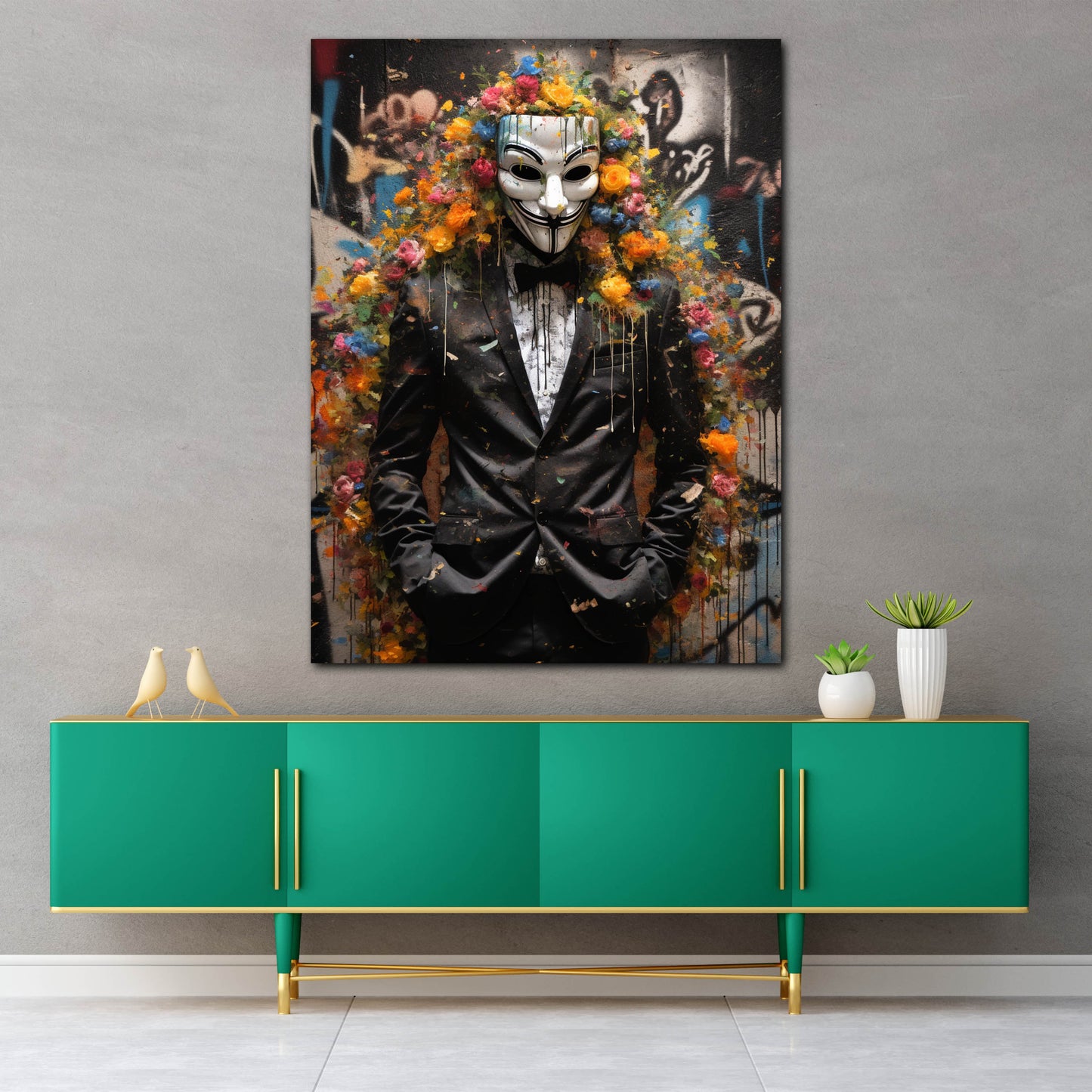 Anonymous Street Art Abstract Style Wandbild Kunstwerk