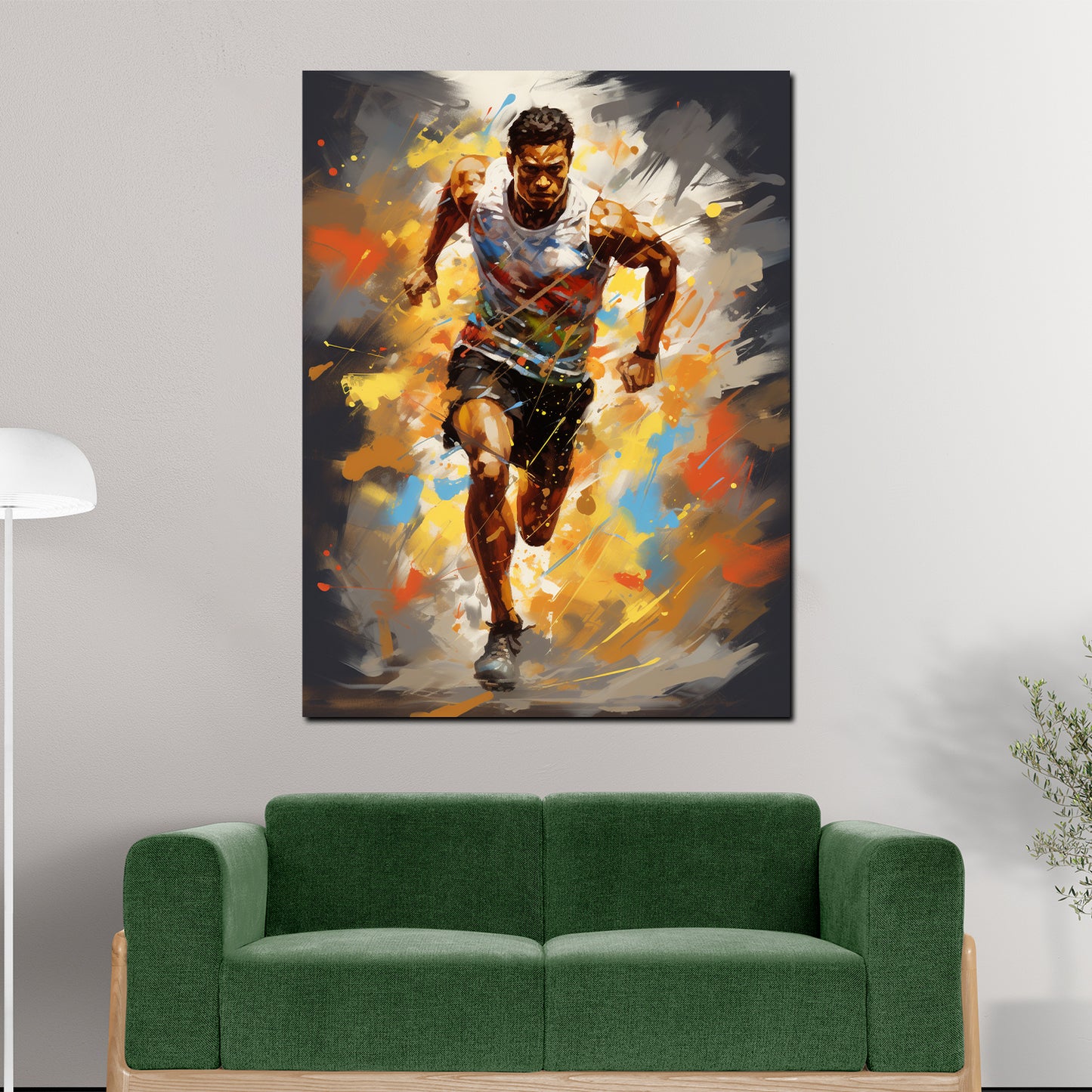 Pop Art Athlet Laufen Sport Colour Splash Wandbild Kunstwerk