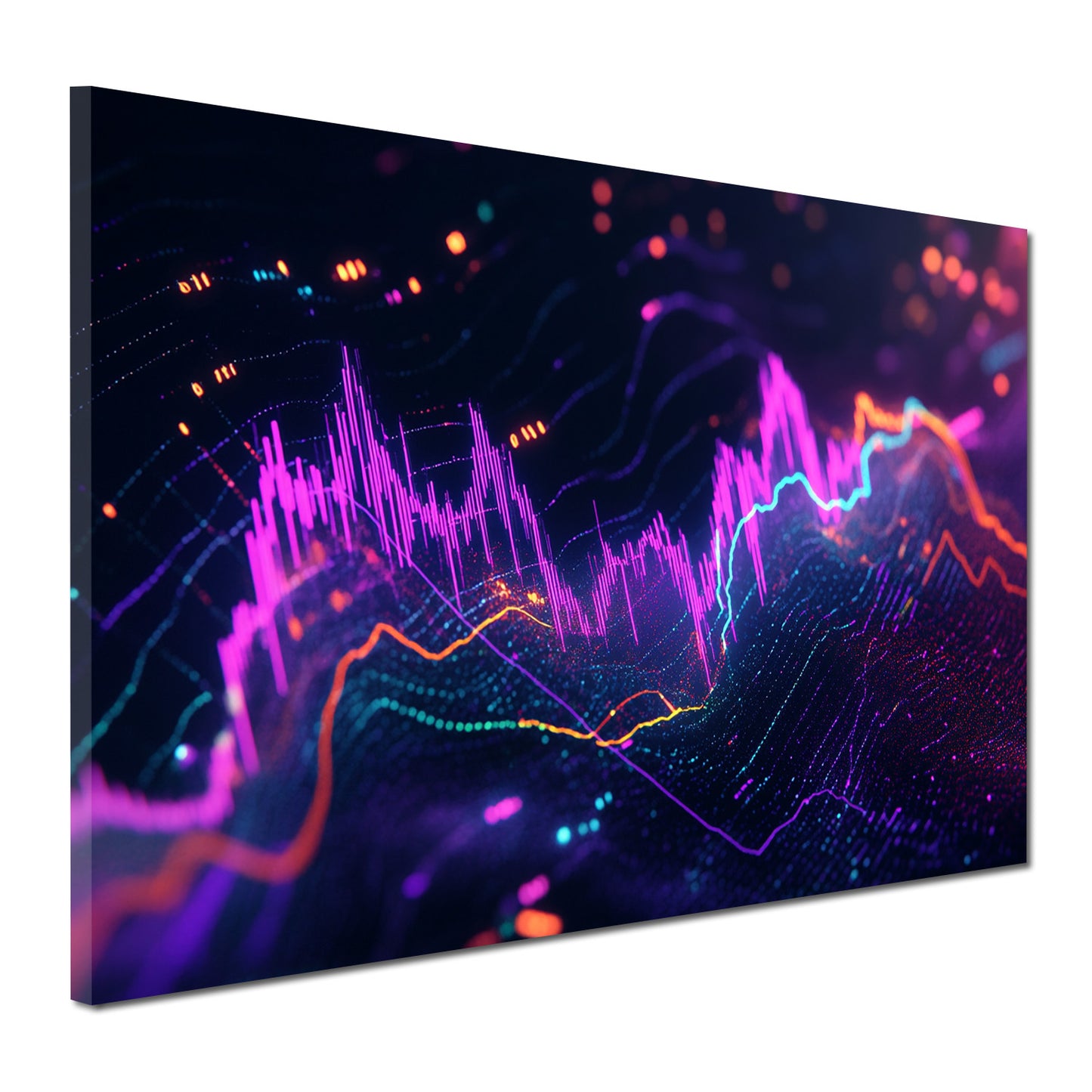 Börse Finanzdaten Blockchain Chartverlauf digital Wandbild Kunstwerk