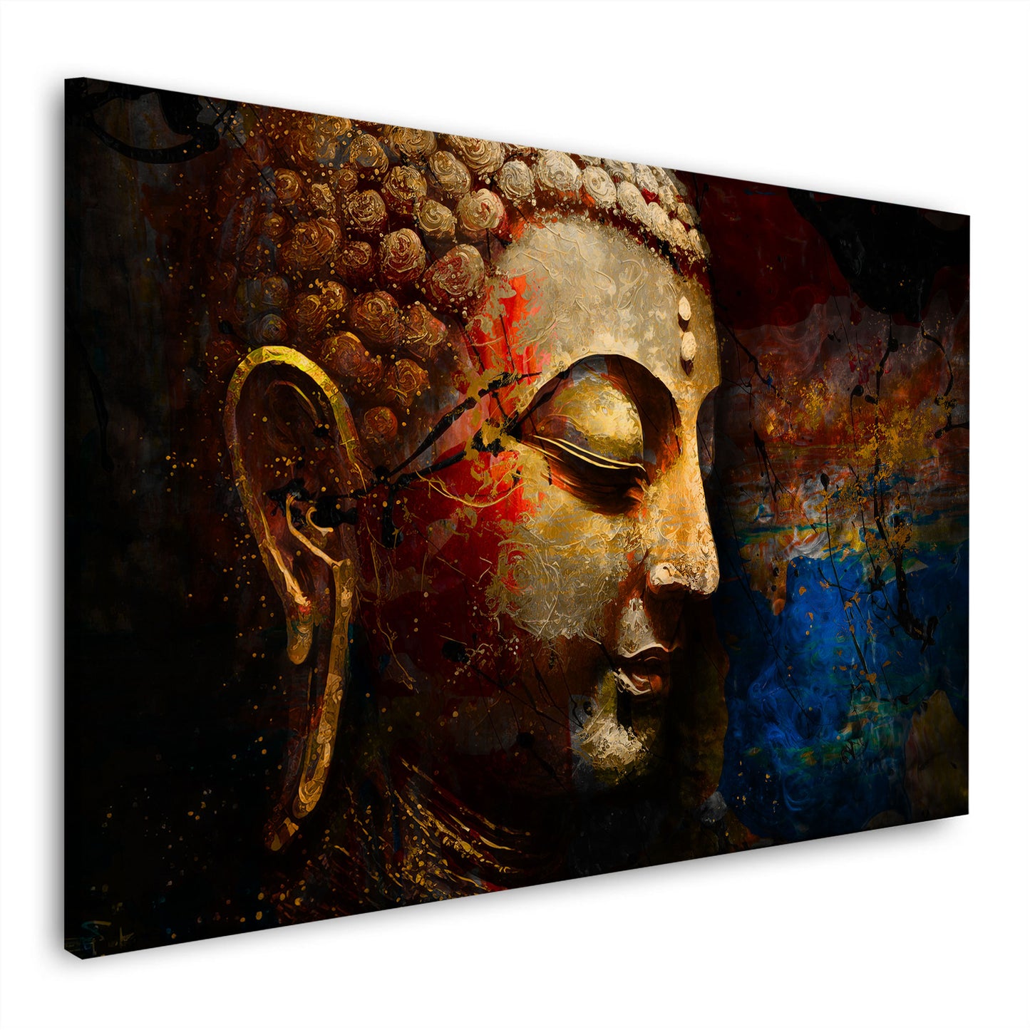 Buddha Dark Style Wandbild Kunstwerk