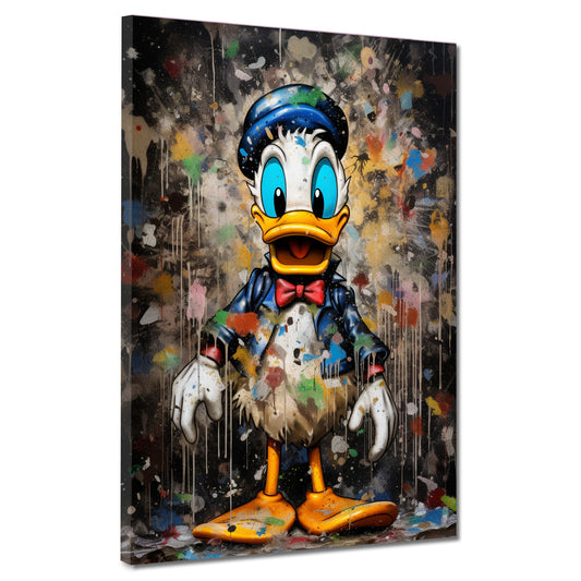 Comic Duck abstrakt Pop Art Colour Wandbild Kunstwerk