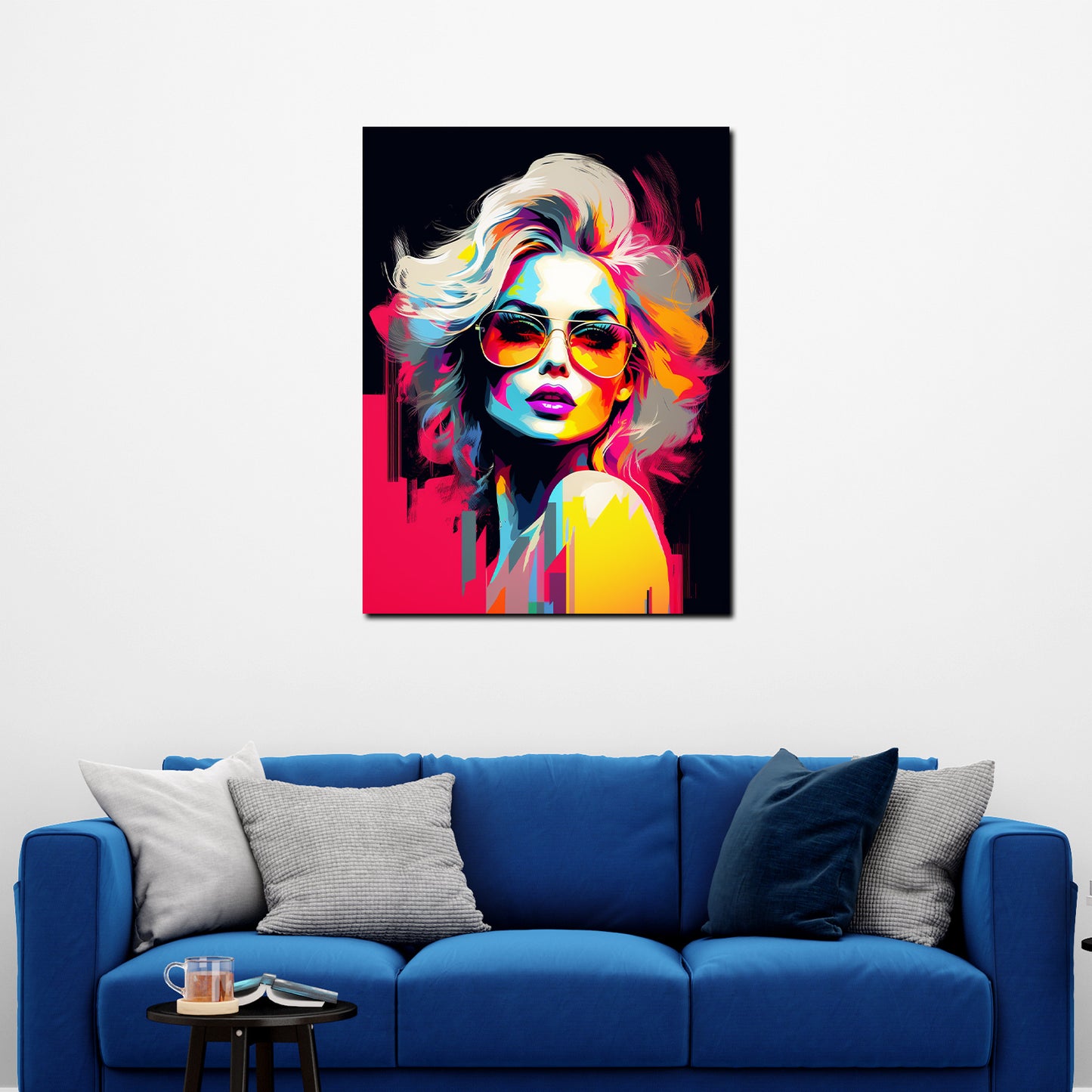 Cool Girl Retro Style schöne Frau Pop Art Wandbild Kunstwerk