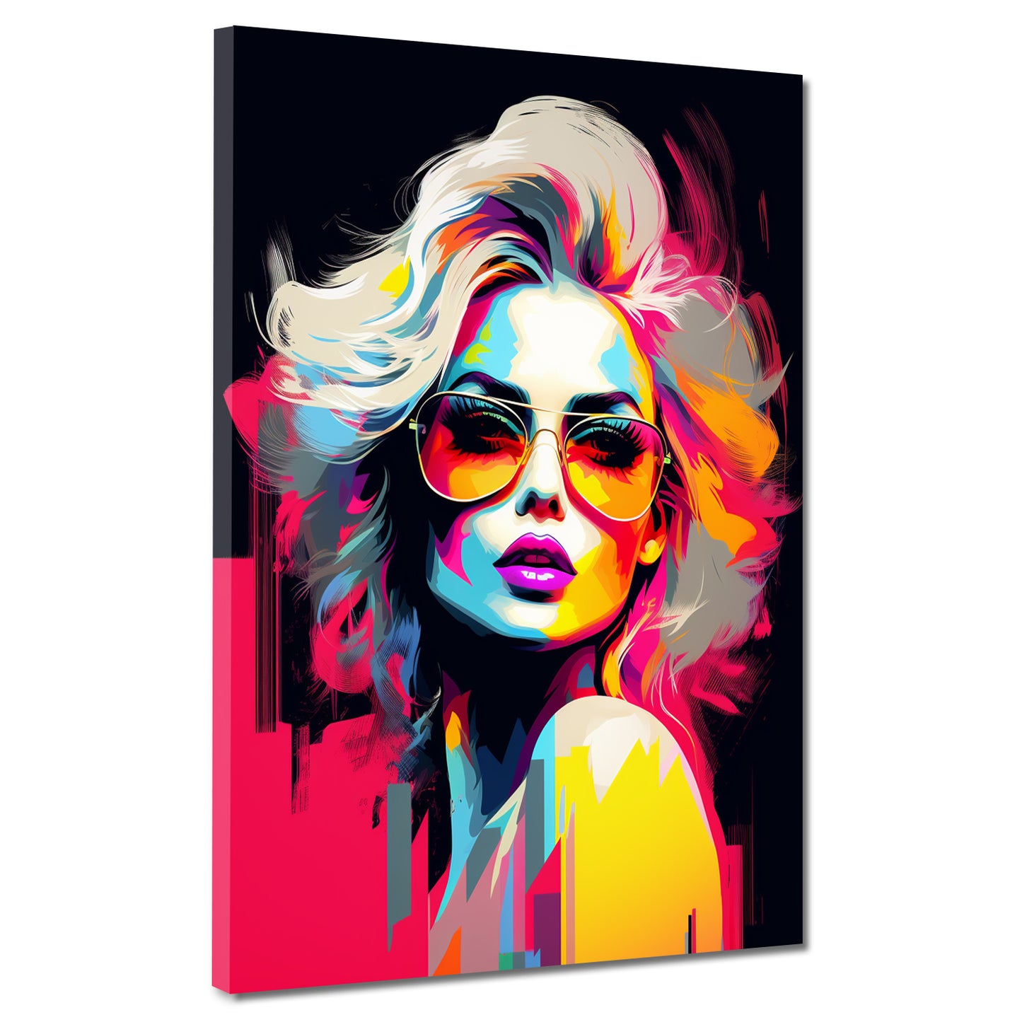 Cool Girl Retro Style schöne Frau Pop Art Wandbild Kunstwerk