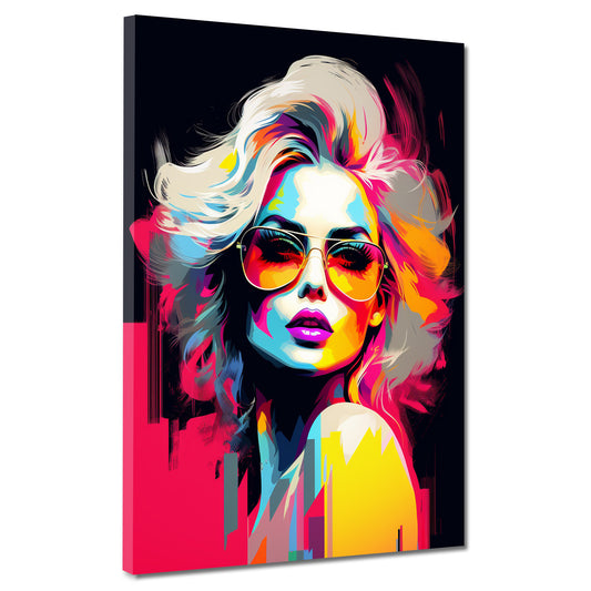Cool Girl Retro Style schöne Frau Pop Art Wandbild Kunstwerk
