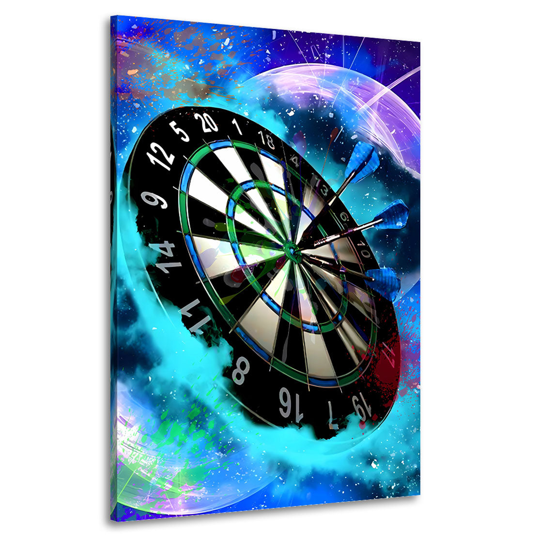 Dart im Weltraum Stil mit Zielscheibe Wandbild Kunstwerk