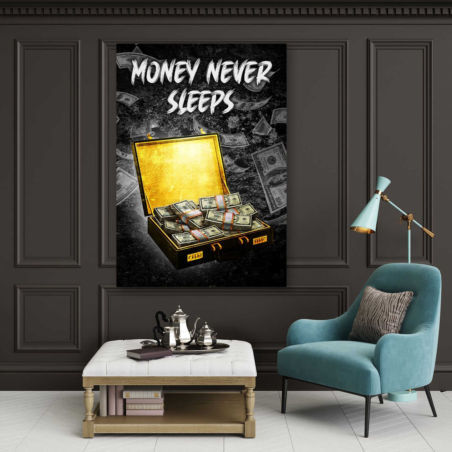 Dollar Motivation Geld und Erfolg Wandbild Kunstwerk