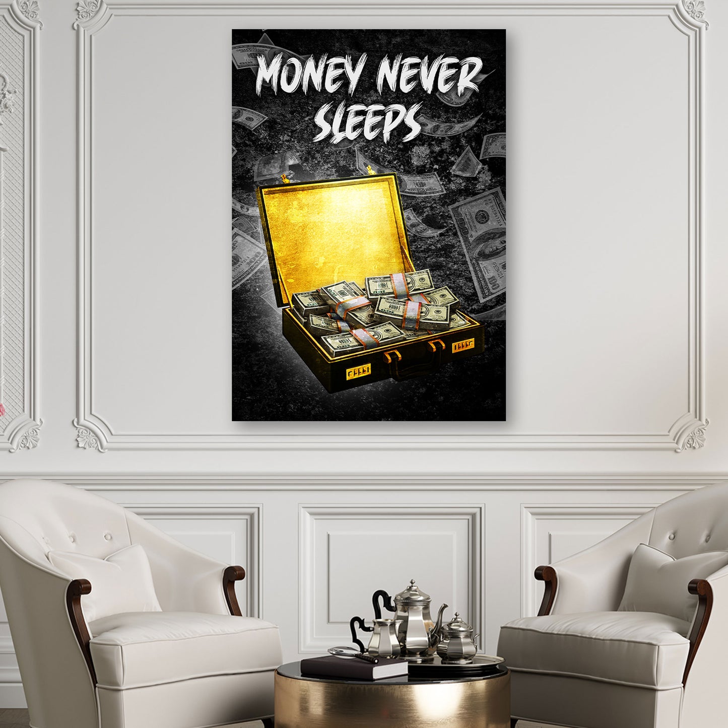 Dollar Motivation Geld und Erfolg Wandbild Kunstwerk