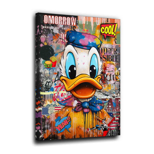Duck Pop Art Style Wandbild Kunstwerk