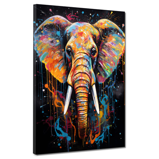 Elefant Pop Art abstrakt splatter Wandbild Kunstwerk