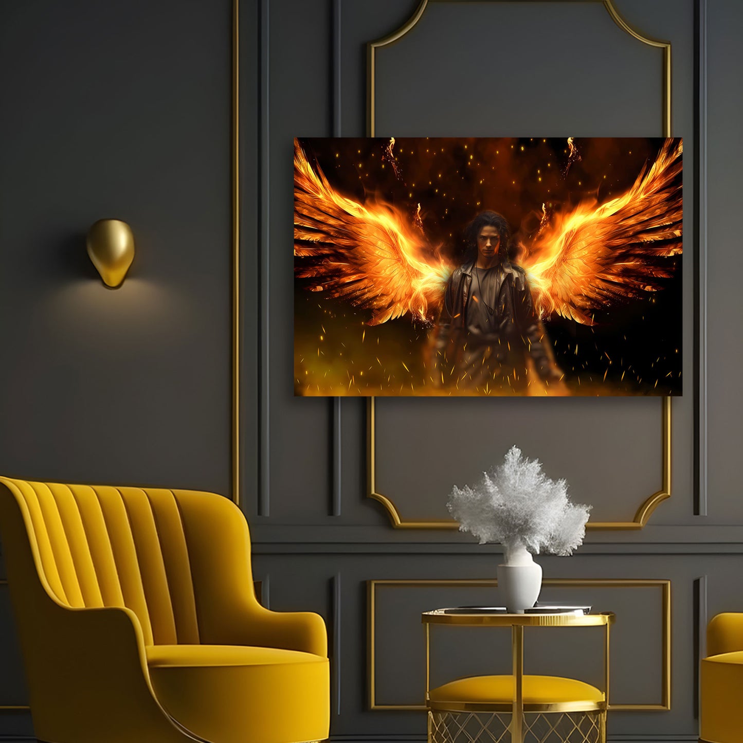 Engel Fire Style Wandbild Kunstwerk