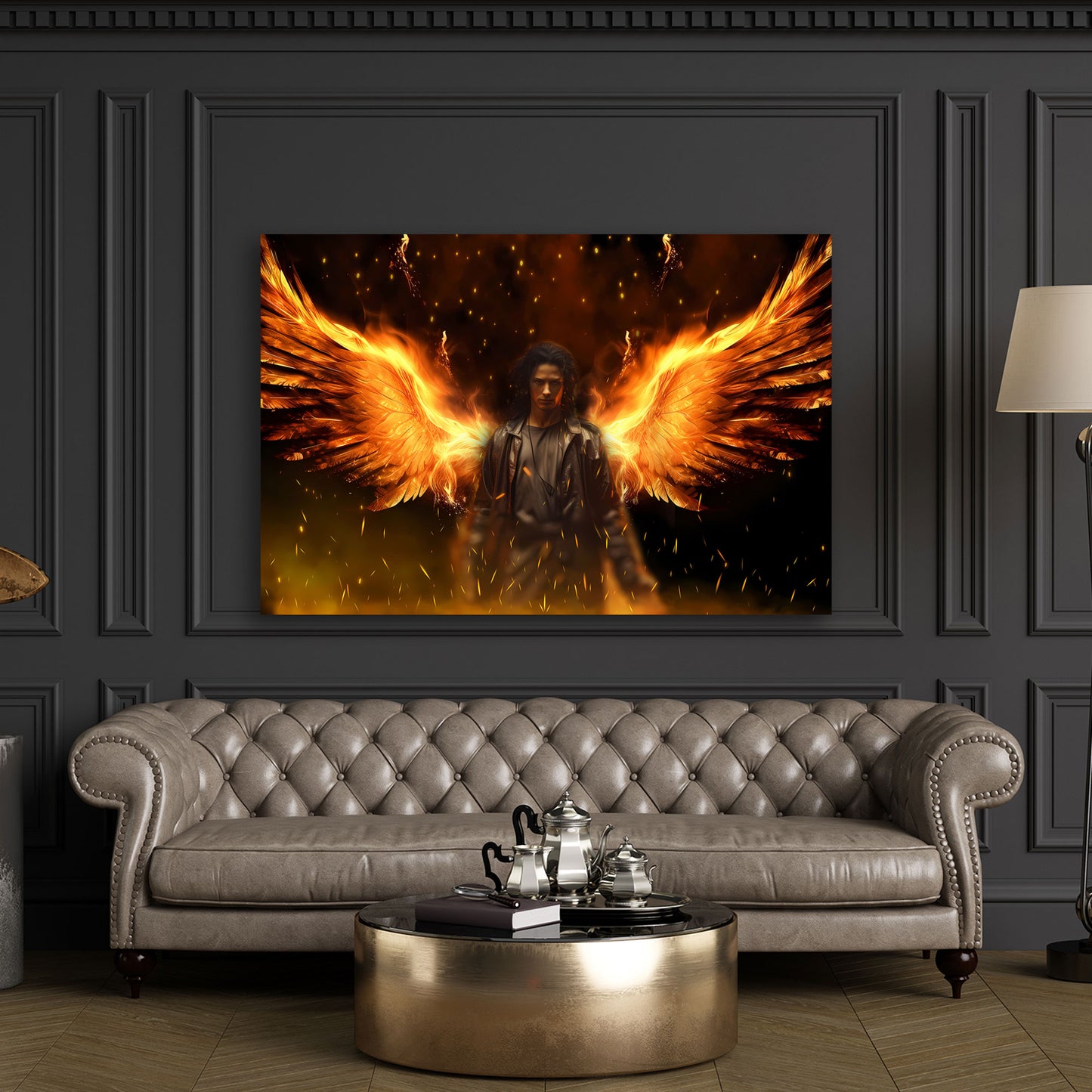 Engel Fire Style Wandbild Kunstwerk