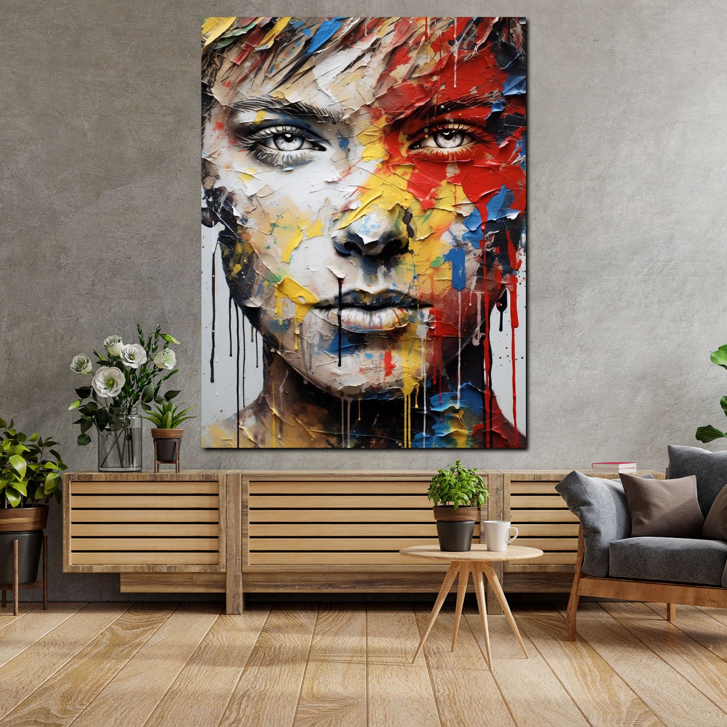 Gesicht Frau abstrakt Beautiful Eyes Wandbild Kunstwerk