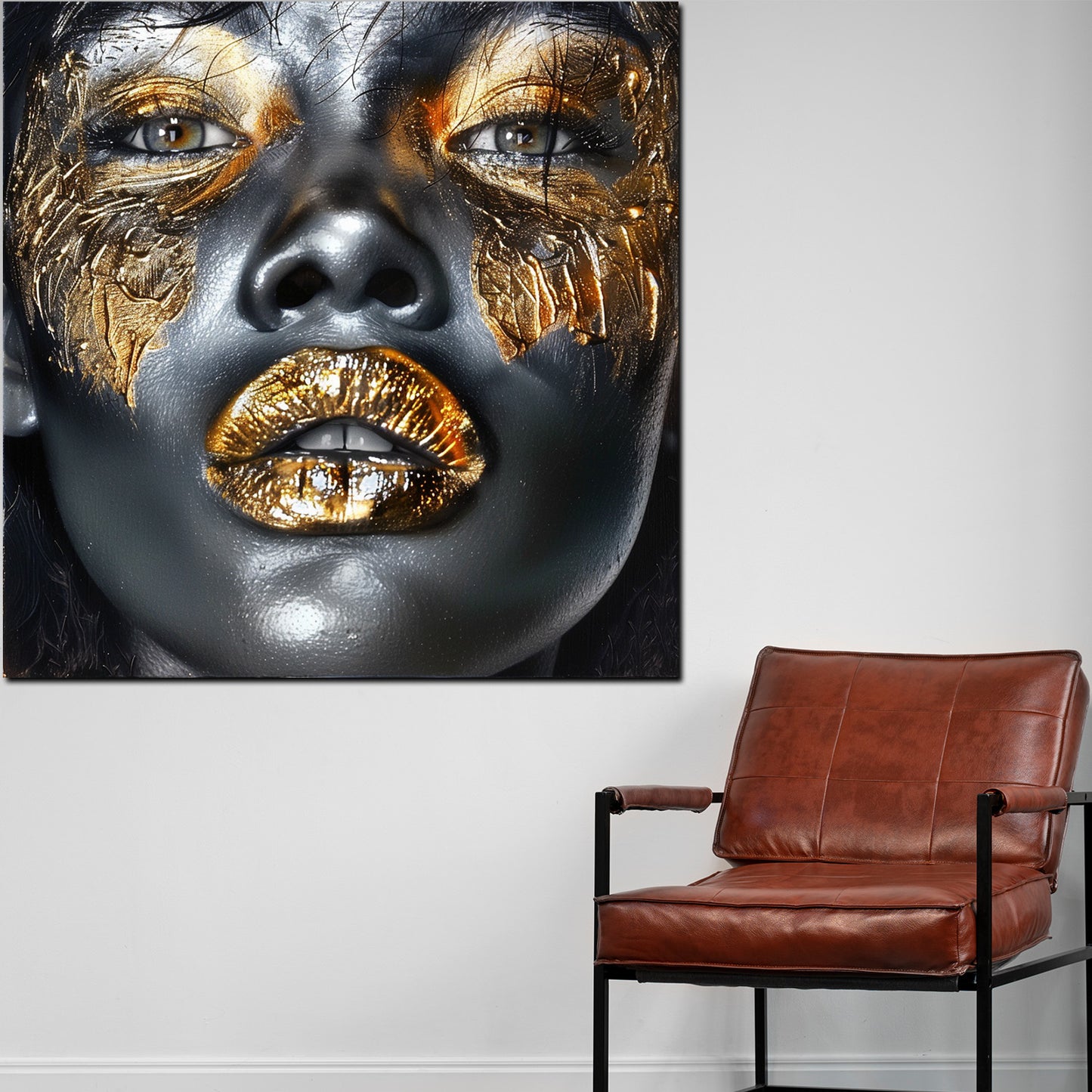 Gesicht und Lippen Frau Face Art Wandbild Kunstwerk