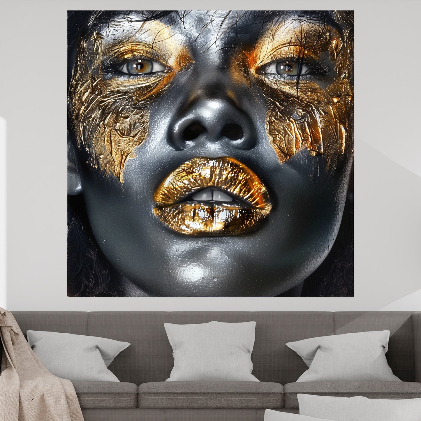 Gesicht und Lippen Frau Face Art Wandbild Kunstwerk