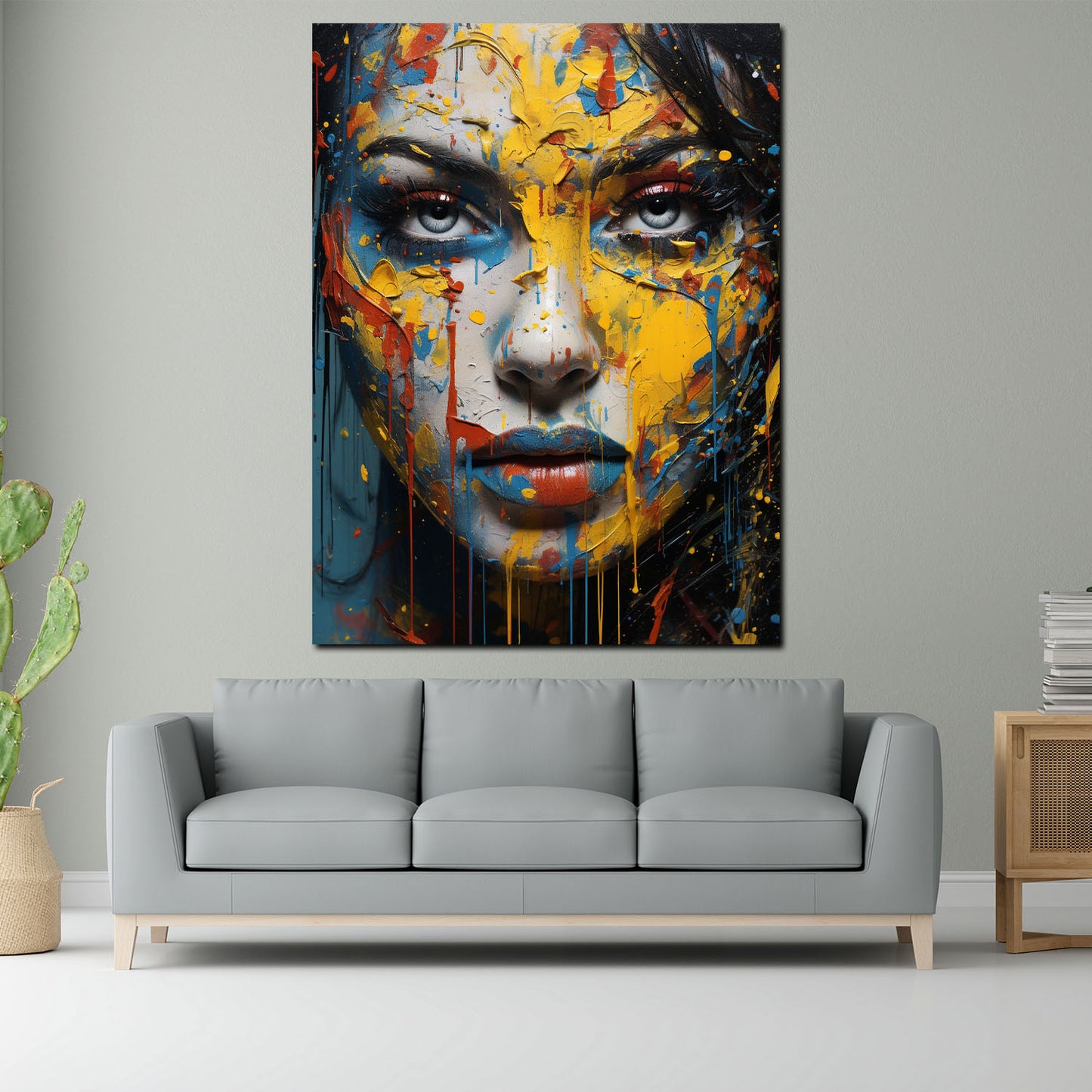 Gesicht wunderschöne Frau Abstract Style Wandbild Kunstwerk