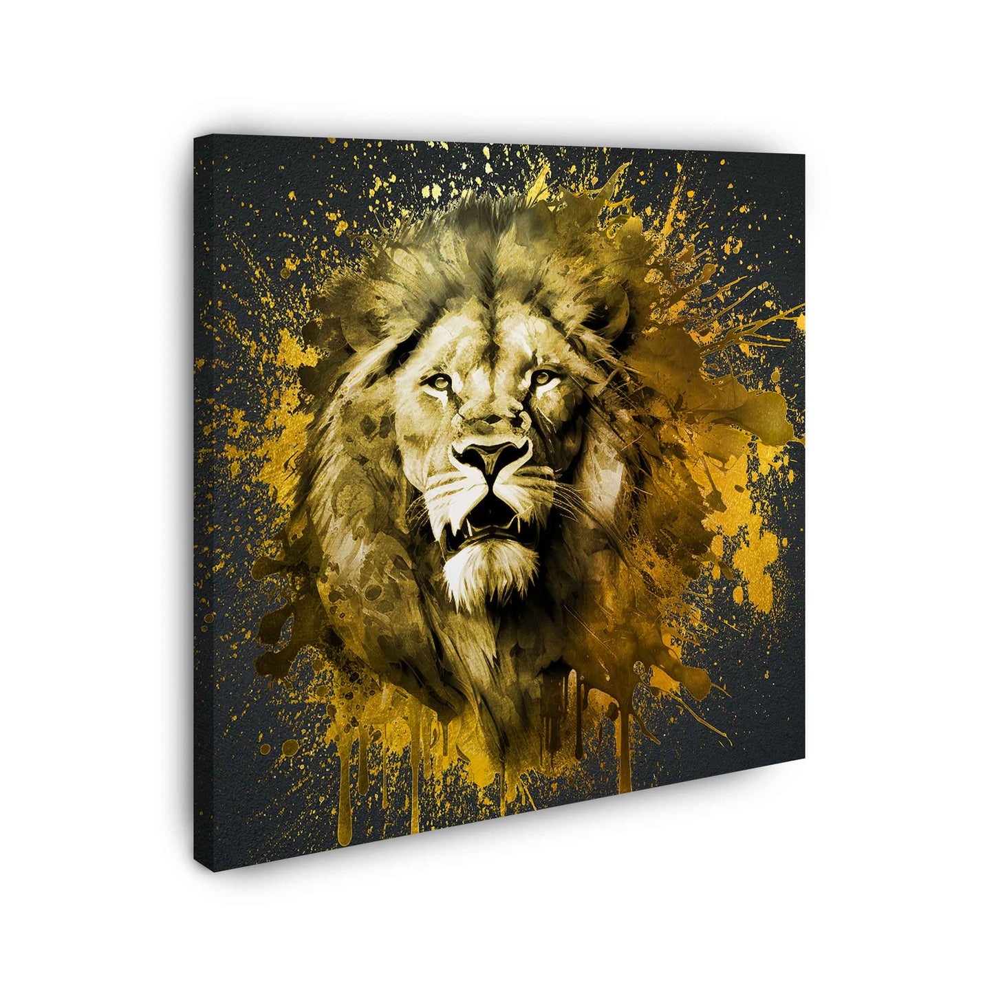 Gold Löwe Pop Art Style Wandbild Kunstwerk