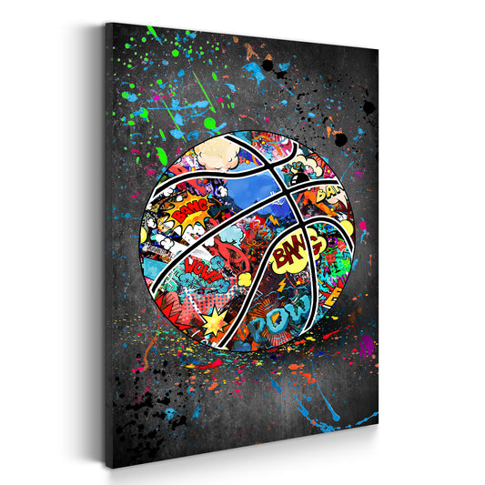Pop Art Graffiti Basketball Sport Ball Wandbild Kunstwerk