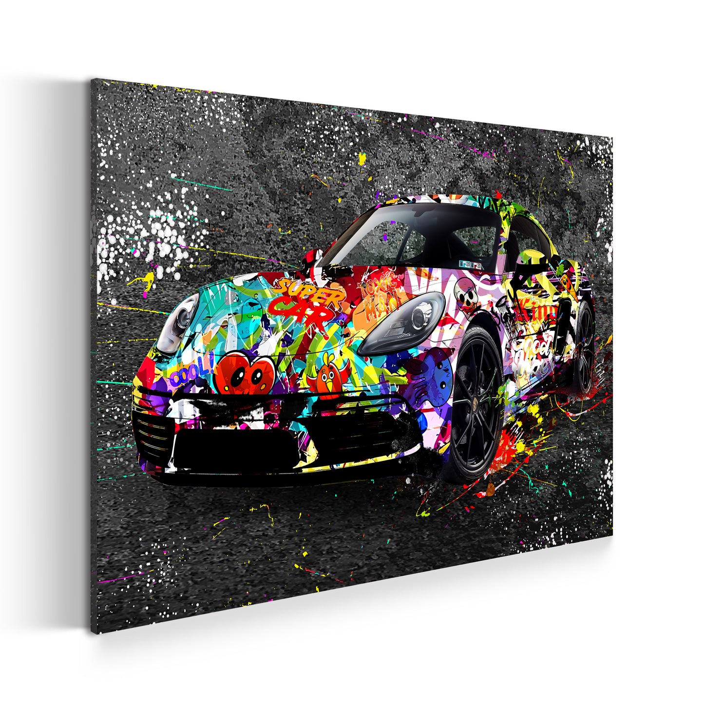 Graffiti Porsche Street Art Style Wandbild Kunstwerk
