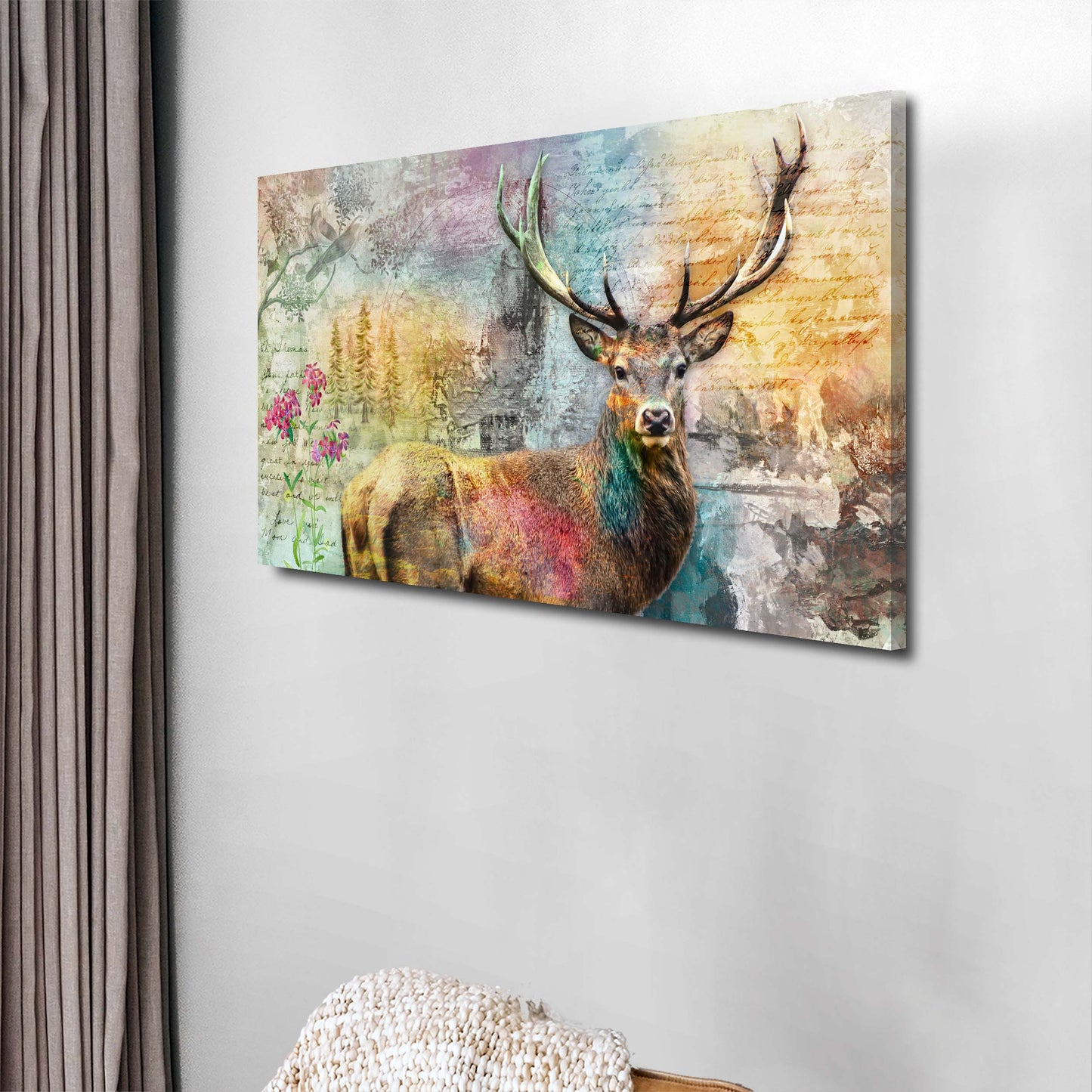 Hirsch Colour Style Abstrakt Wandbild Kunstwerk