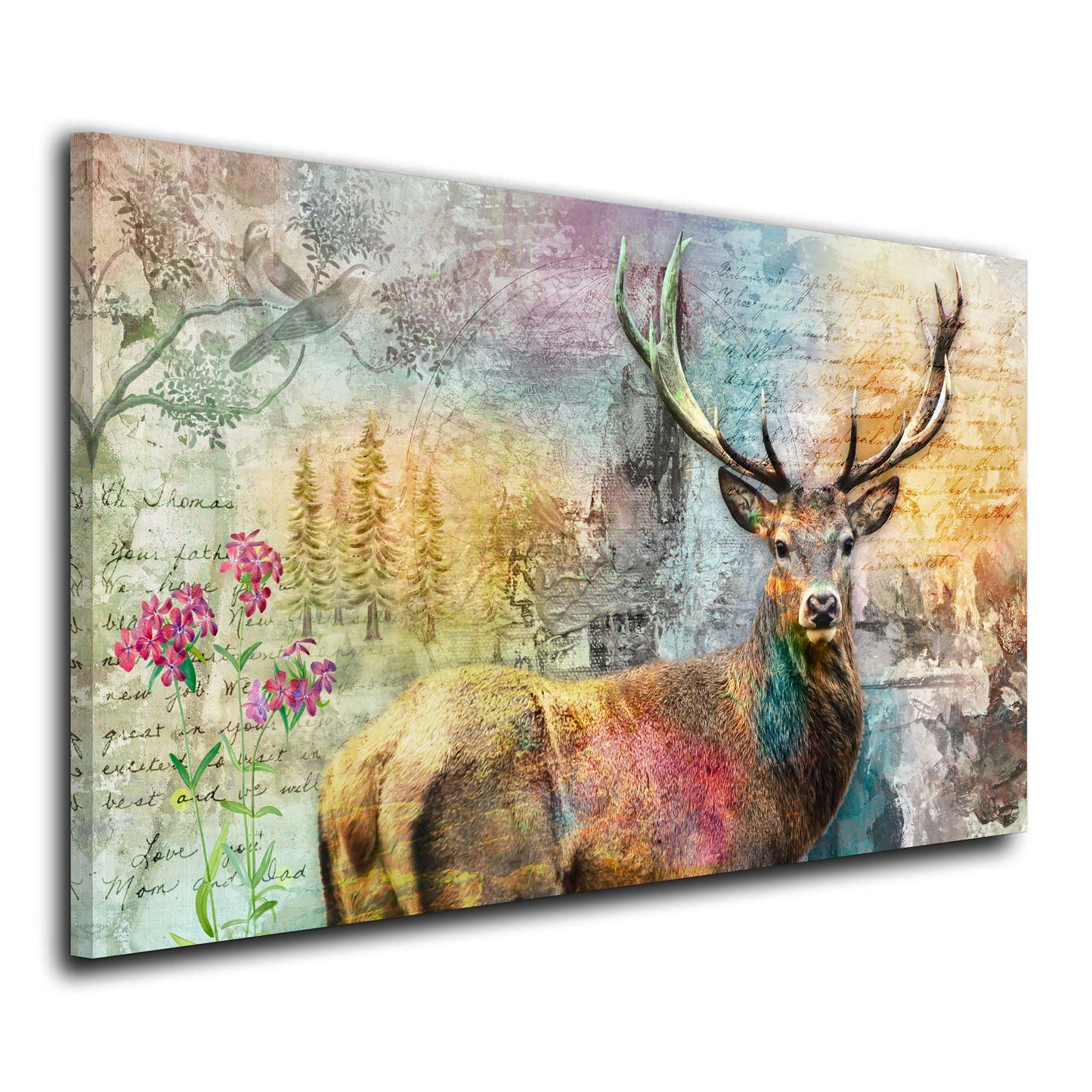 Hirsch Colour Style Abstrakt Wandbild Kunstwerk