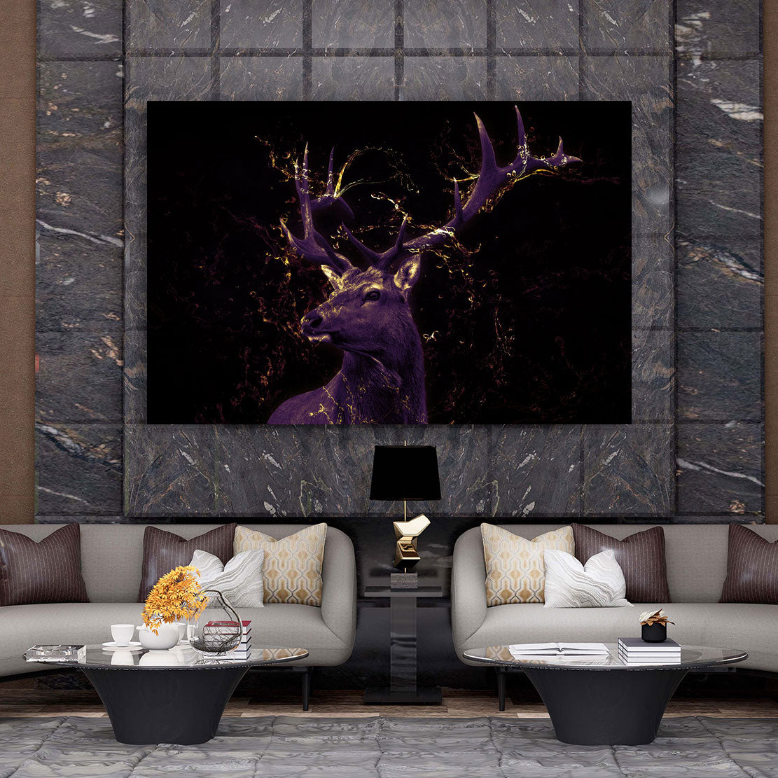 Hirsch Gold Edition Abstrakt Wandbild Kunstwerk