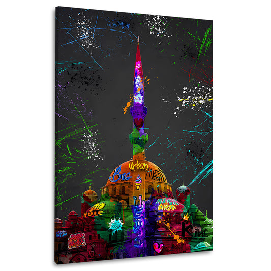 Istanbul farbige Moschee Street Art Wandbild Kunstwerk