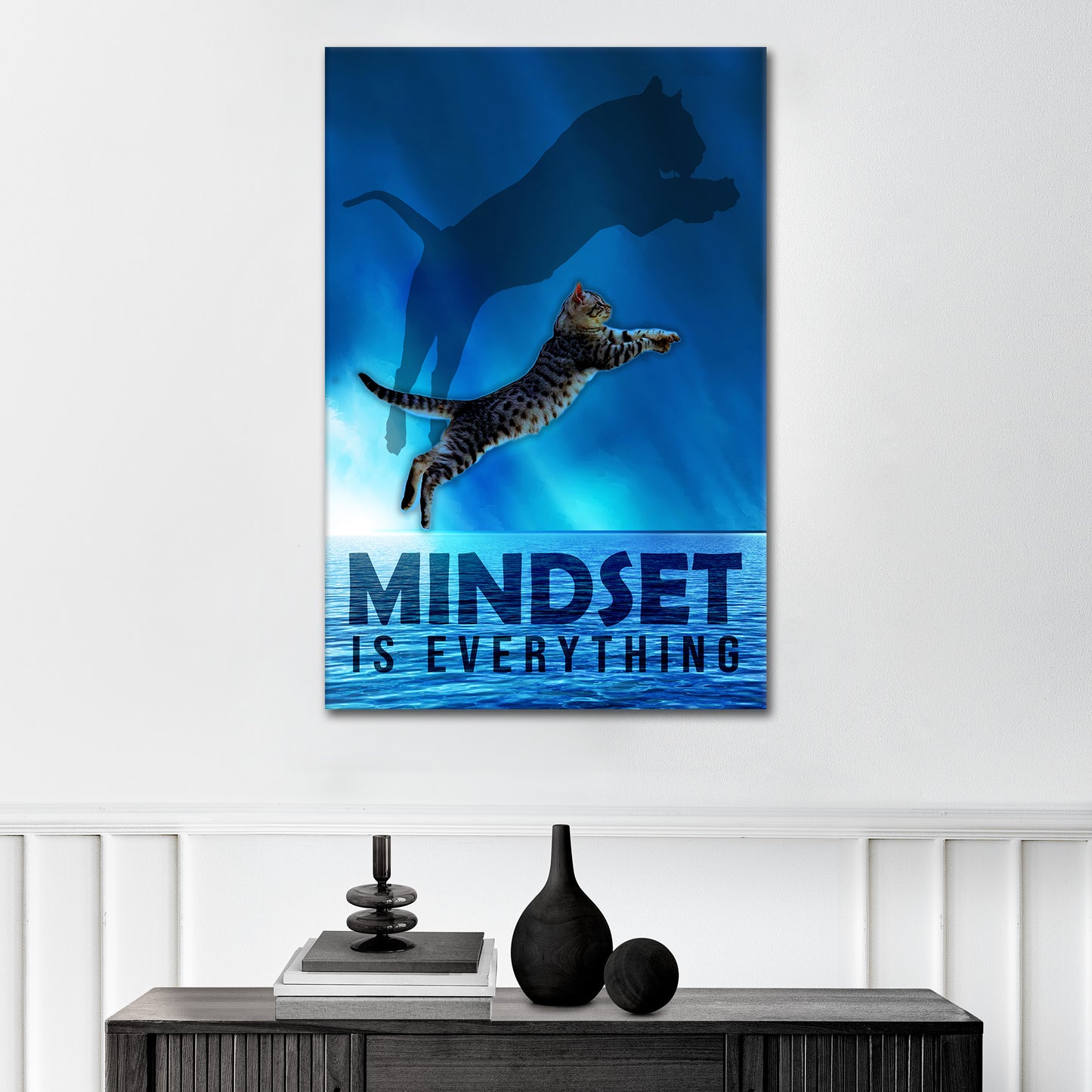 Katze Always Believe In Yourself, Motivation Wandbild Kunstwerk