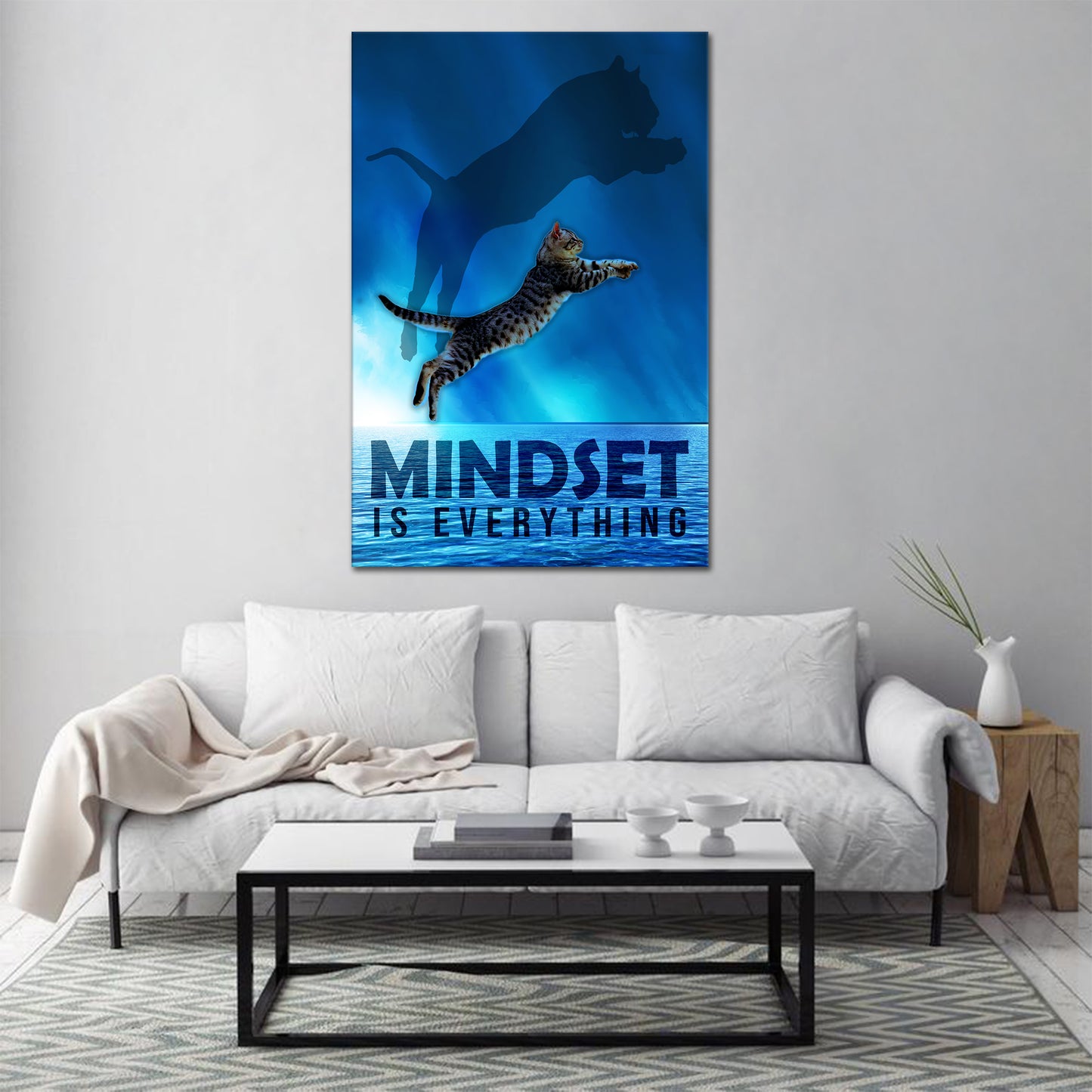 Katze Always Believe In Yourself, Motivation Wandbild Kunstwerk