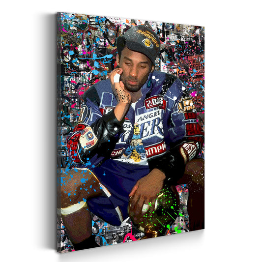 Besketball Kobe Pop Art Graffiti Style Wandbild  Kunstwerk
