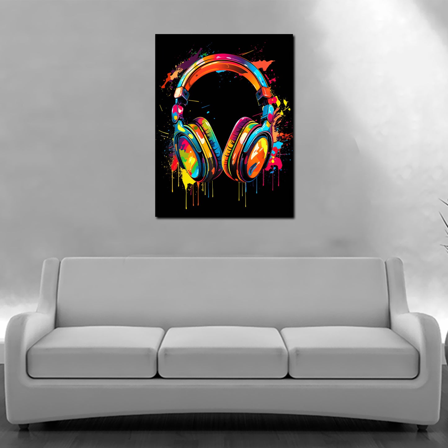 Kopfhörer Pop Art Wandbild Kunstwerk
