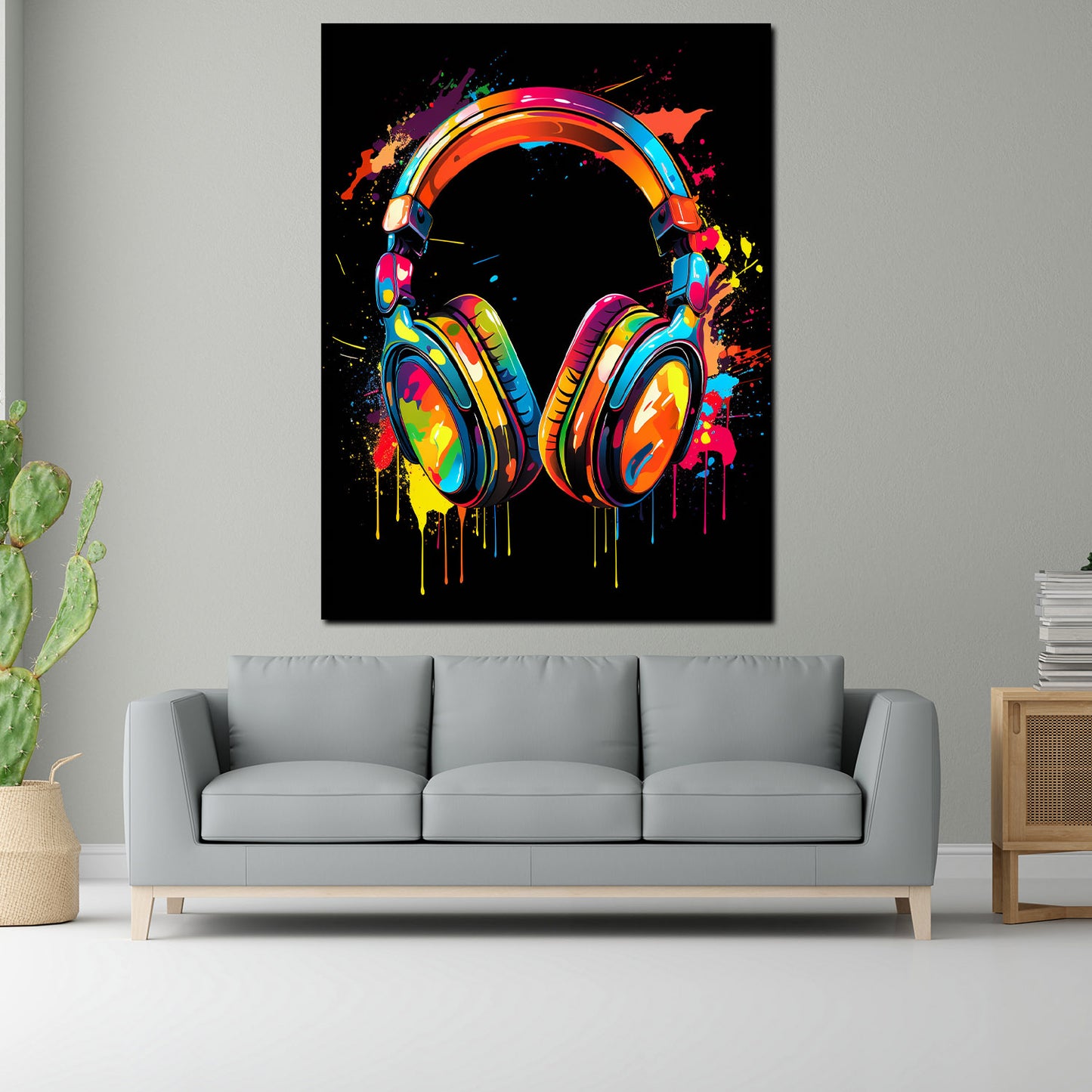 Kopfhörer Pop Art Wandbild Kunstwerk