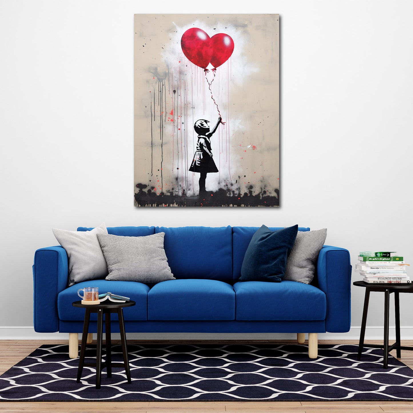 Mädchen mit rotem Ballon, Street Art Banksy Art Wandbild Kunstwerk