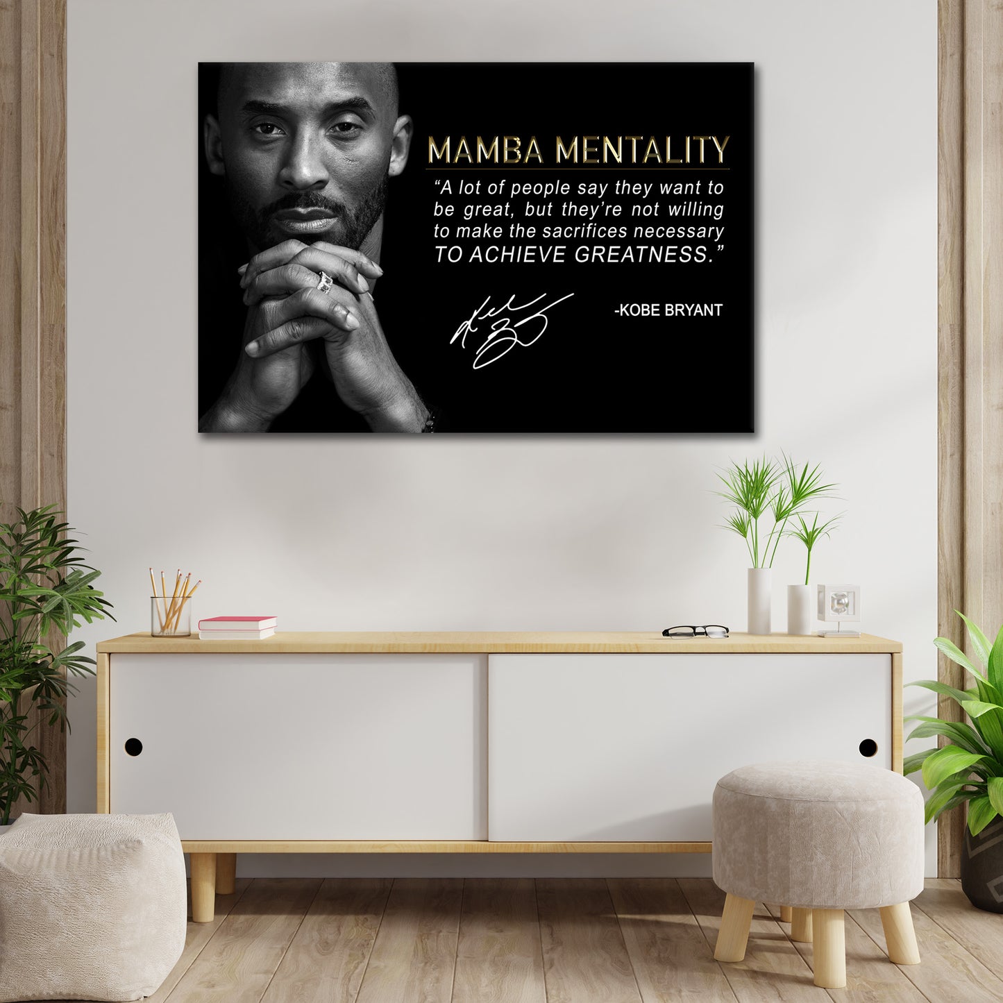 Mantra Motivation Mamba Mentalität Greatness Wandbild Kunstwerk