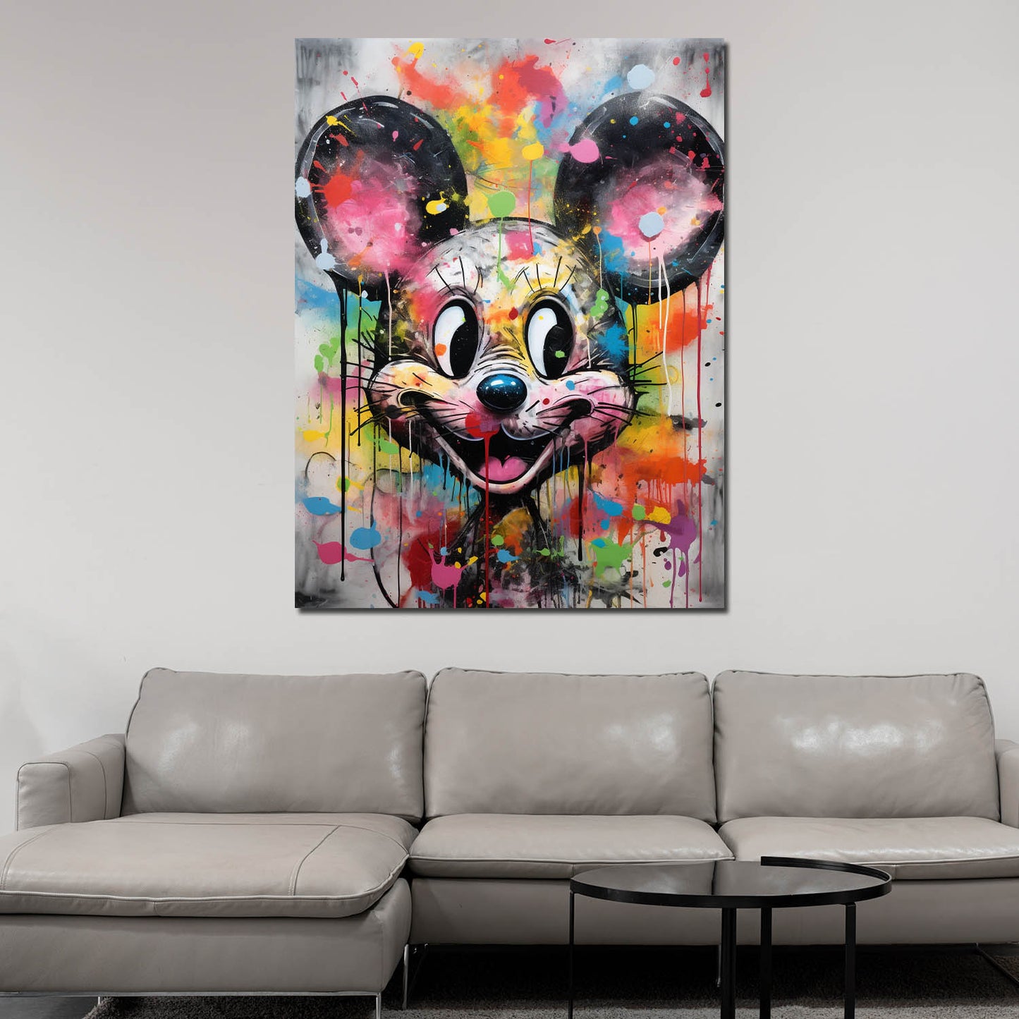 Maus Pop Art Colour Style Wandbild Kunstwerk